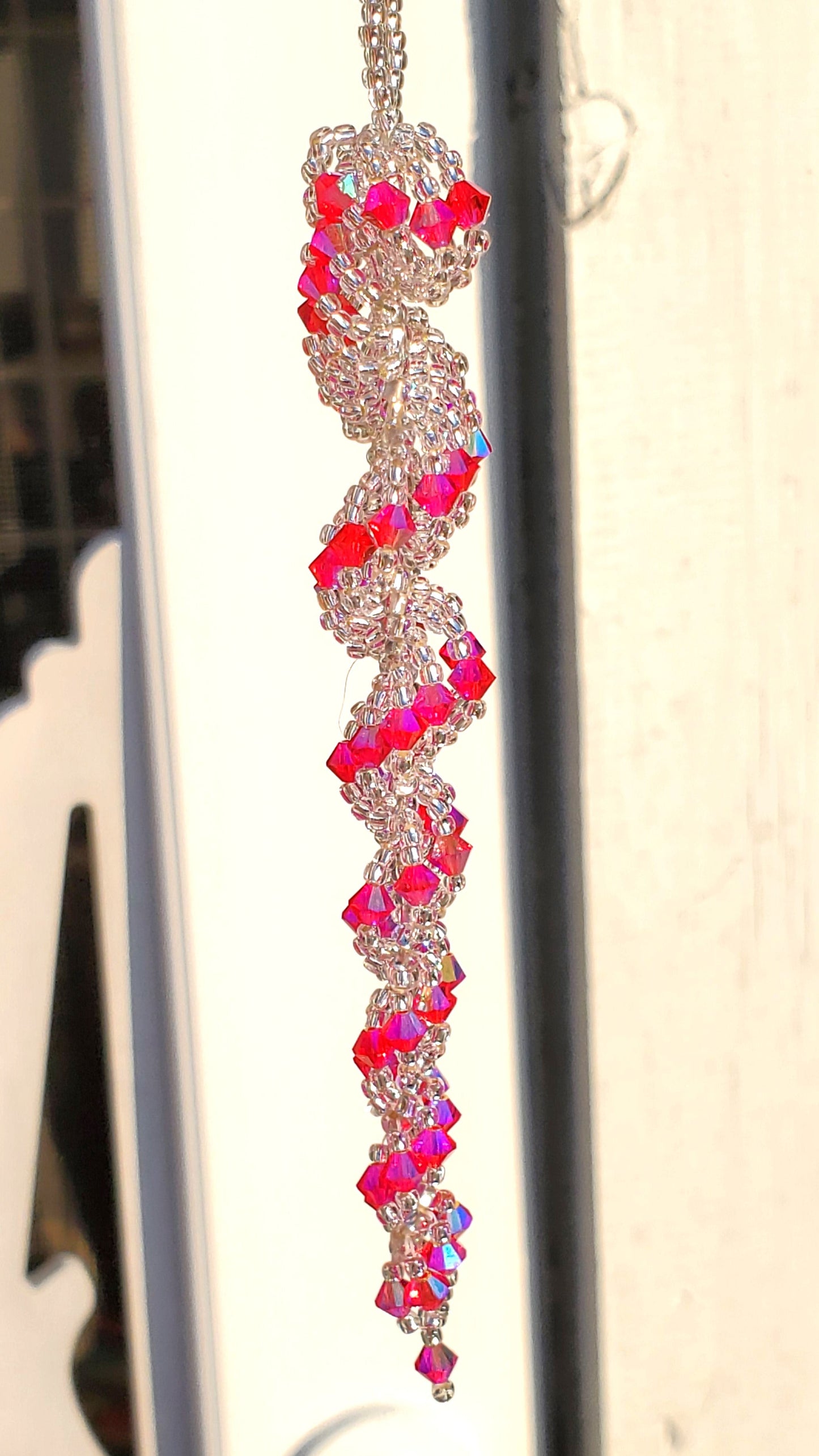 Christmas Tree, Crystal Icicle Ornament, Christmas Crystal Icicle, Tree Beaded Ornaments, Spiral Tree Ornament