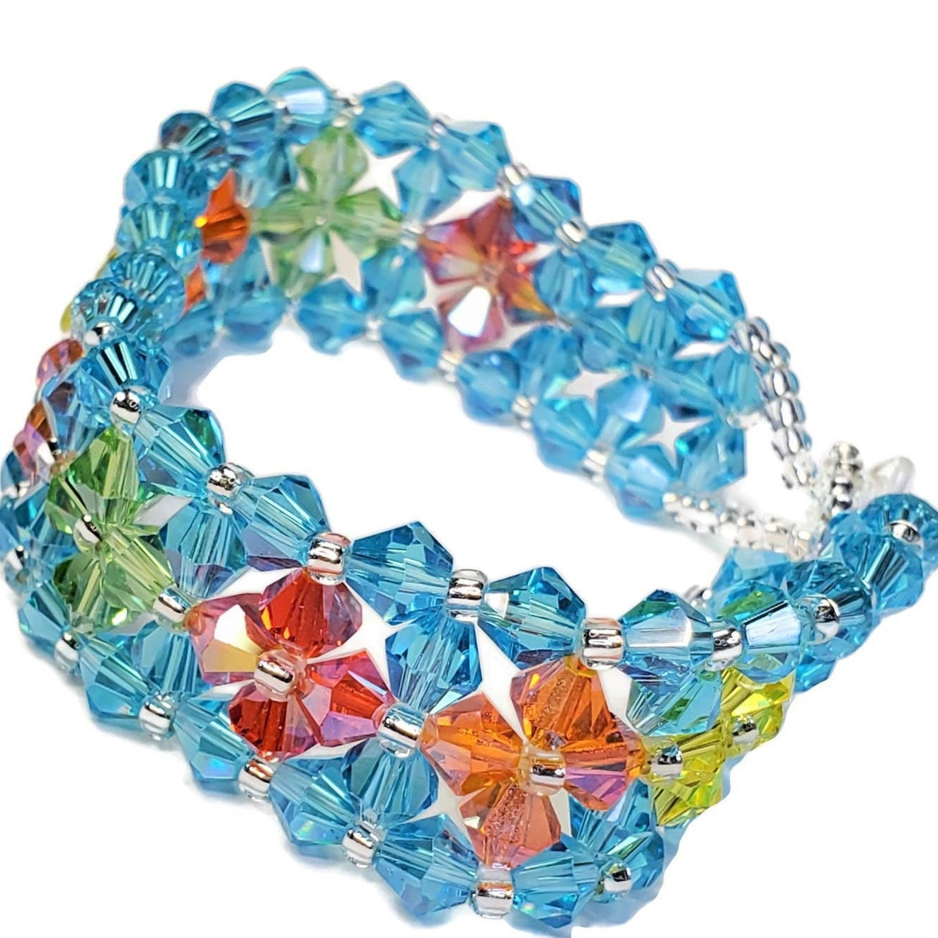 Crystal Bracelet Blue Crystal Bracelet Blazing Bicones Preciosa Crystal Bracelet Blue Multi Color Add a pop of color to your outfit