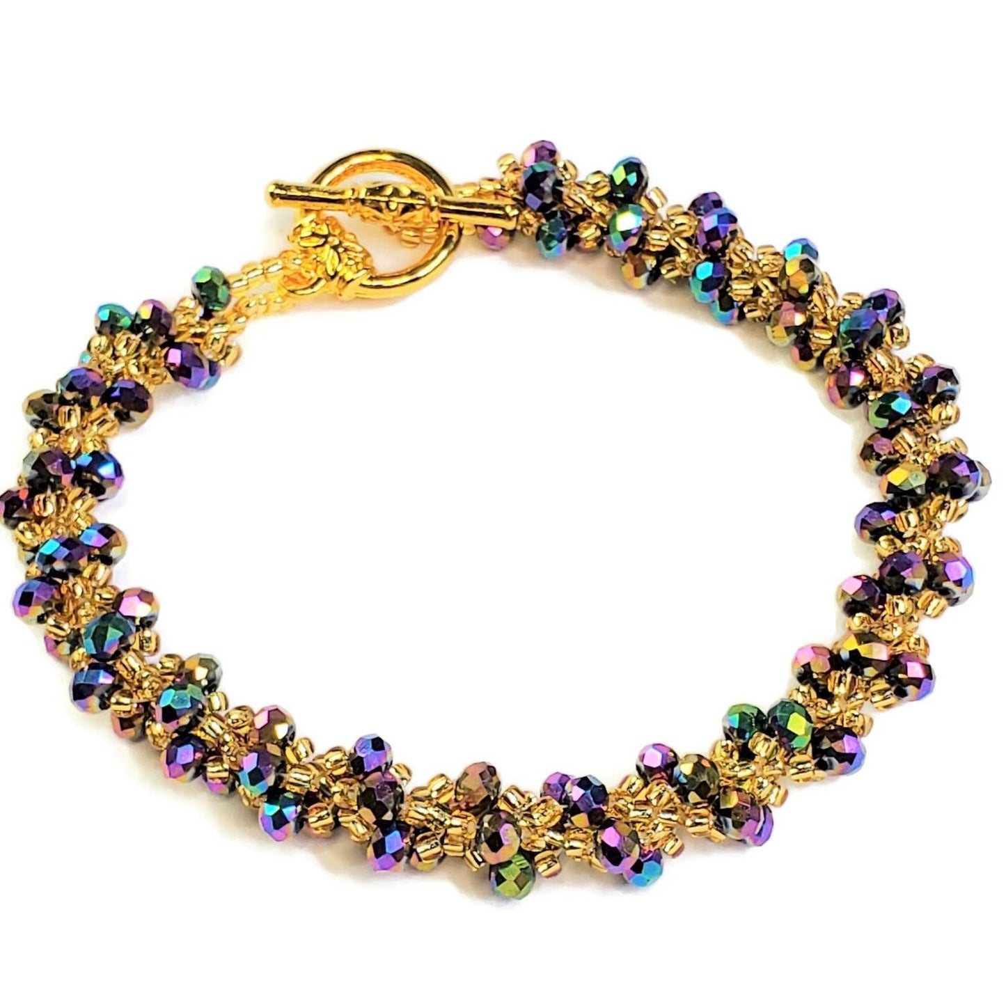 Crystal Beaded Bracelet Crystal Bracelet Handmade Jewelry Spiral Beaded Bracelet