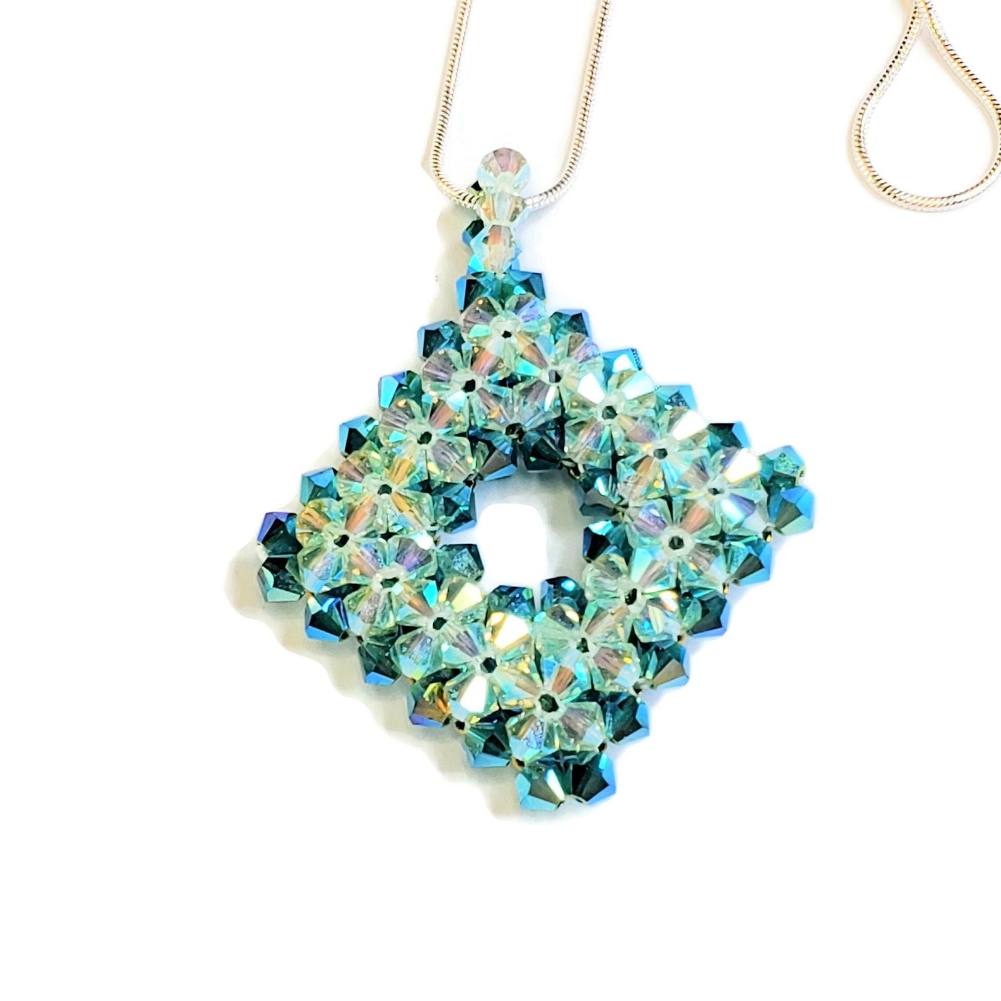 Crystal Elegance Reversible Handcrafted Necklace with Preciosa Crystals Reversible Crystal Hand Beaded Necklace Preciosa Crystal Necklace
