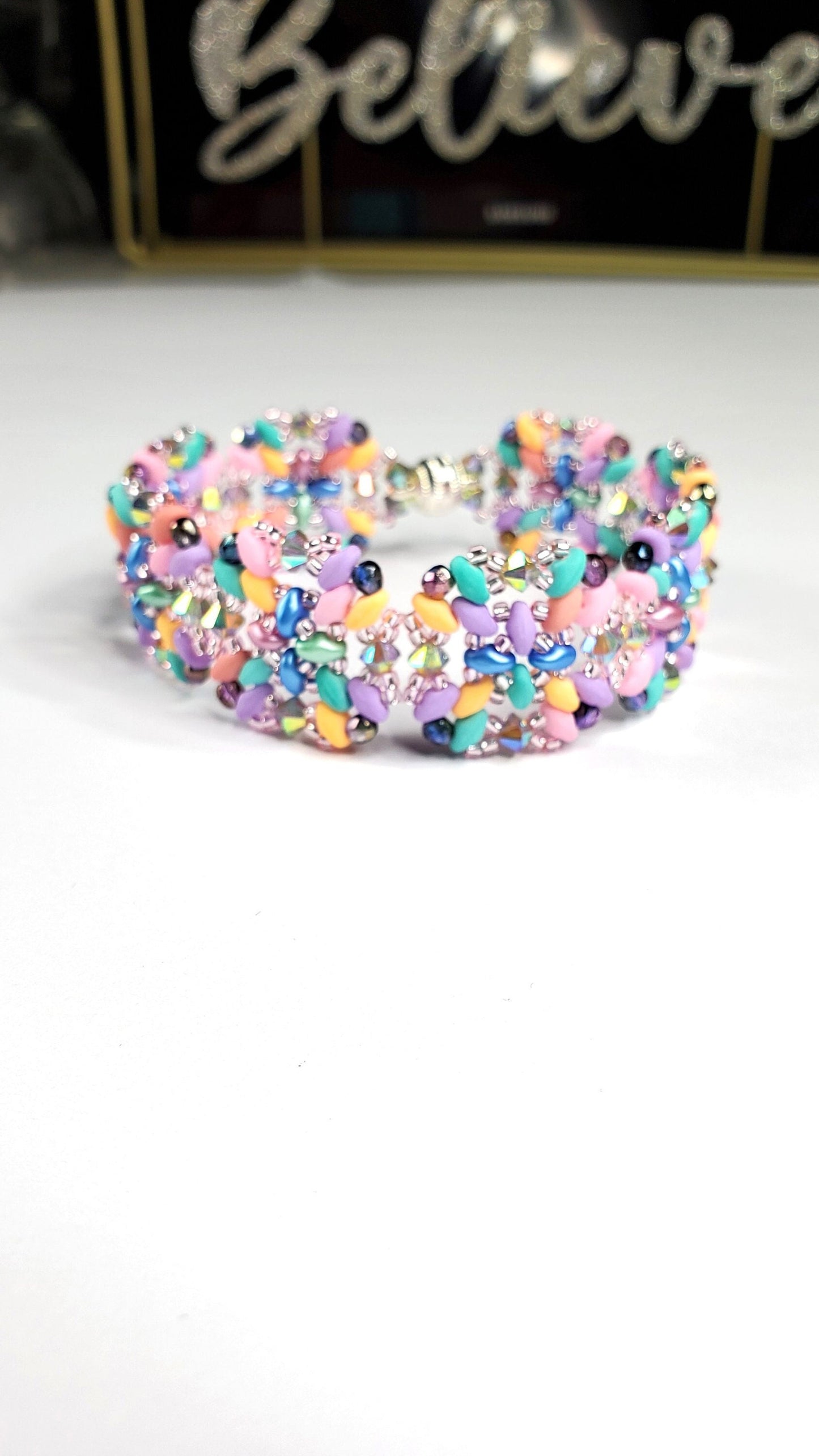 Pastel Colors Beaded Bracelet Handmade Spring Bracelet