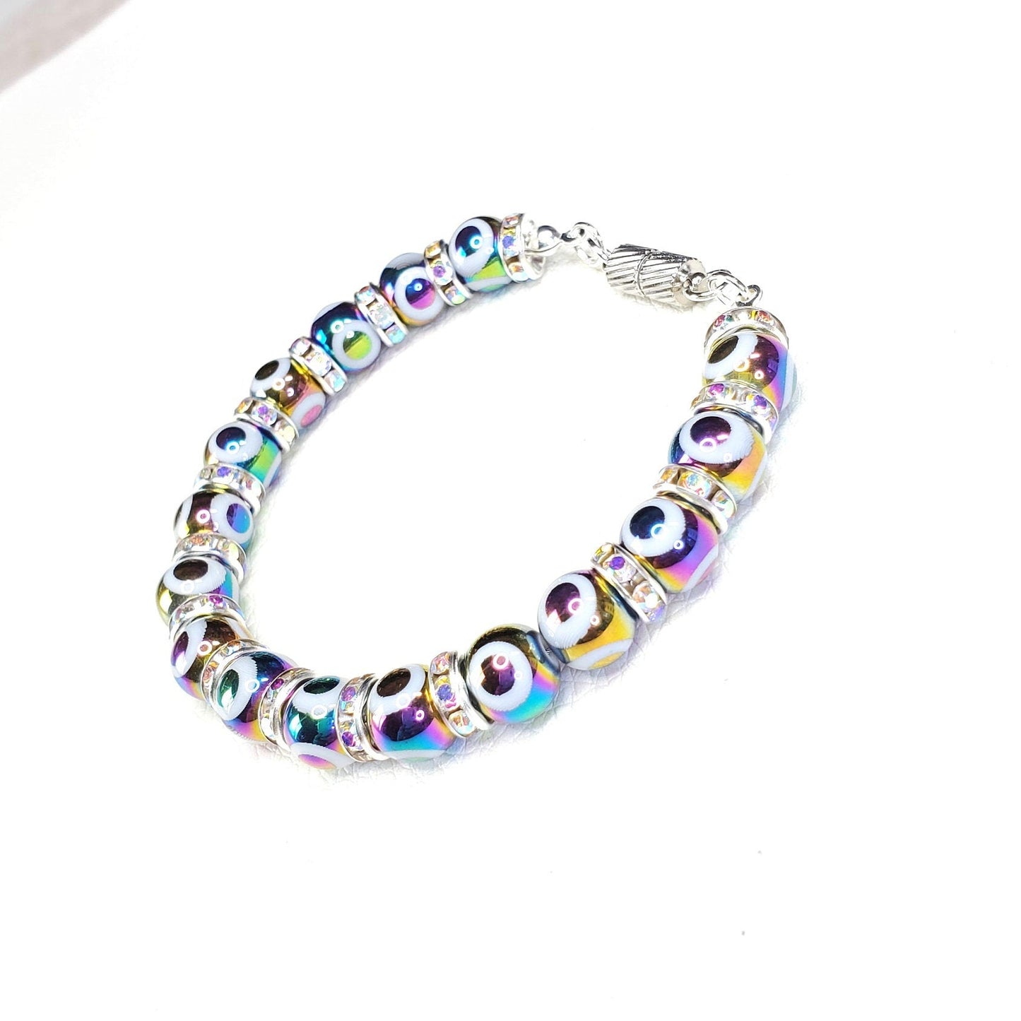 Evil Eye Glass Magnetic Bracelet