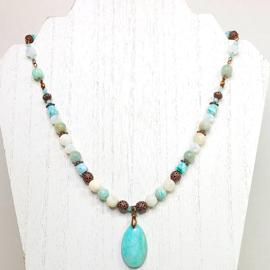 Amazonite and Crystal Necklace