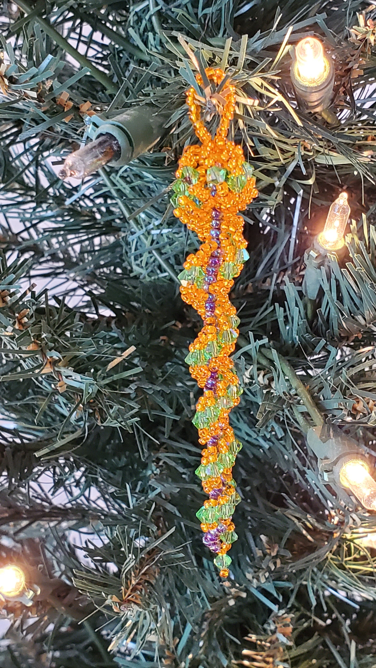 Halloween Crystal Icicle Tree Ornament Crystal Icicle Ornament Icicle Beaded Tree Ornament Spiral Tree Ornament Fall Decor