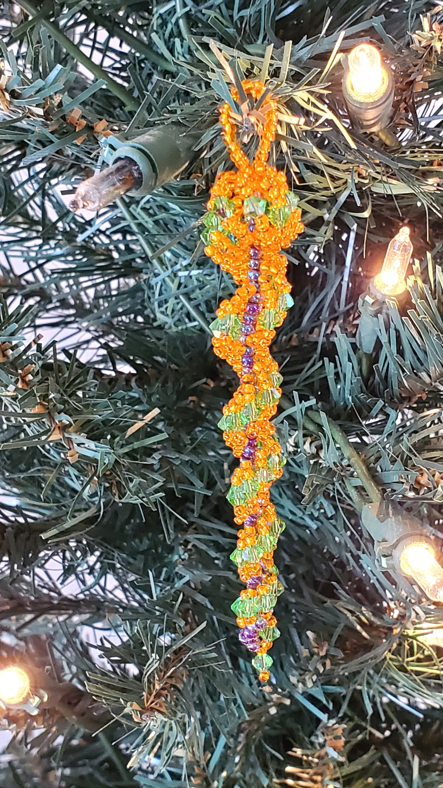 Halloween Crystal Icicle Tree Ornament Crystal Icicle Ornament Icicle Beaded Tree Ornament Spiral Tree Ornament Fall Decor