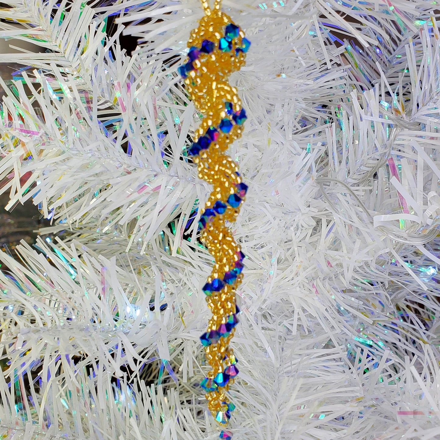 Christmas Tree, Crystal Icicle Ornament, Christmas Crystal Icicle, Tree Beaded Ornaments, Spiral Tree Ornament