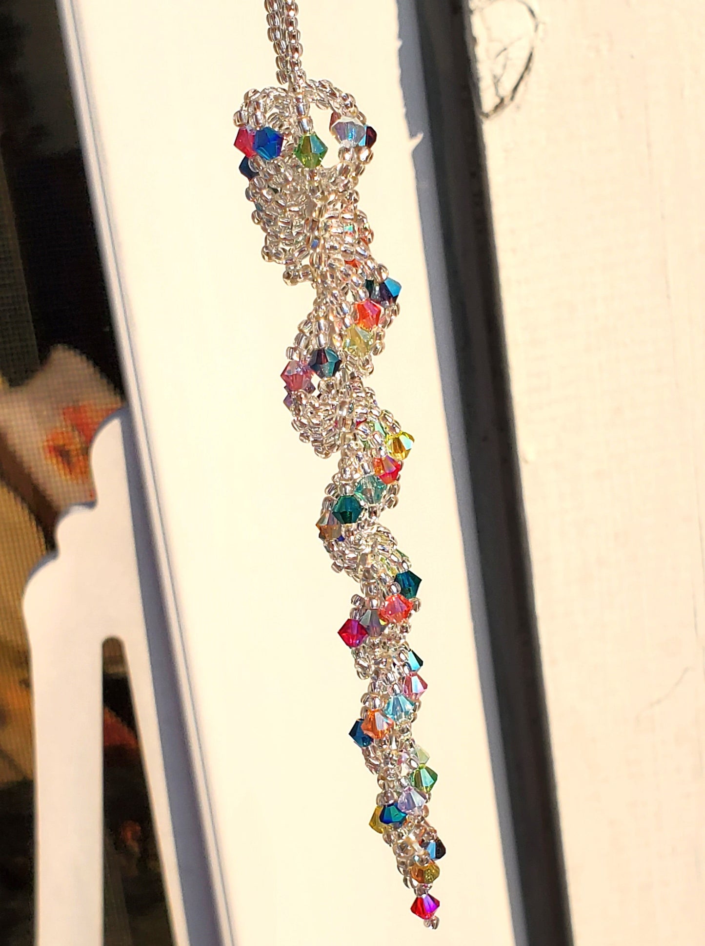 Christmas Tree, Crystal Icicle Ornament, Christmas Crystal Icicle, Tree Beaded Ornaments, Spiral Tree Ornament
