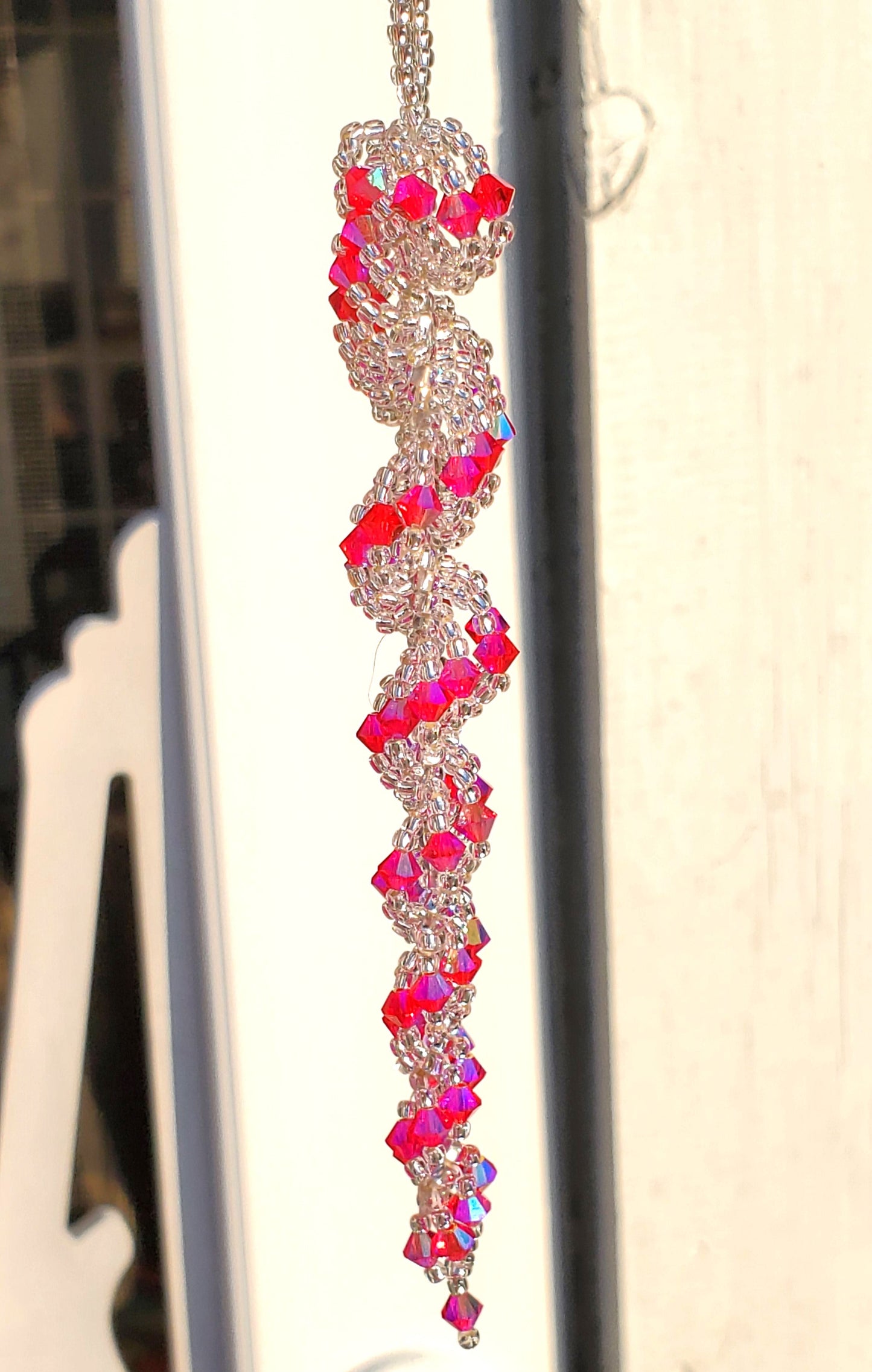 Christmas Tree, Crystal Icicle Ornament, Christmas Crystal Icicle, Tree Beaded Ornaments, Spiral Tree Ornament