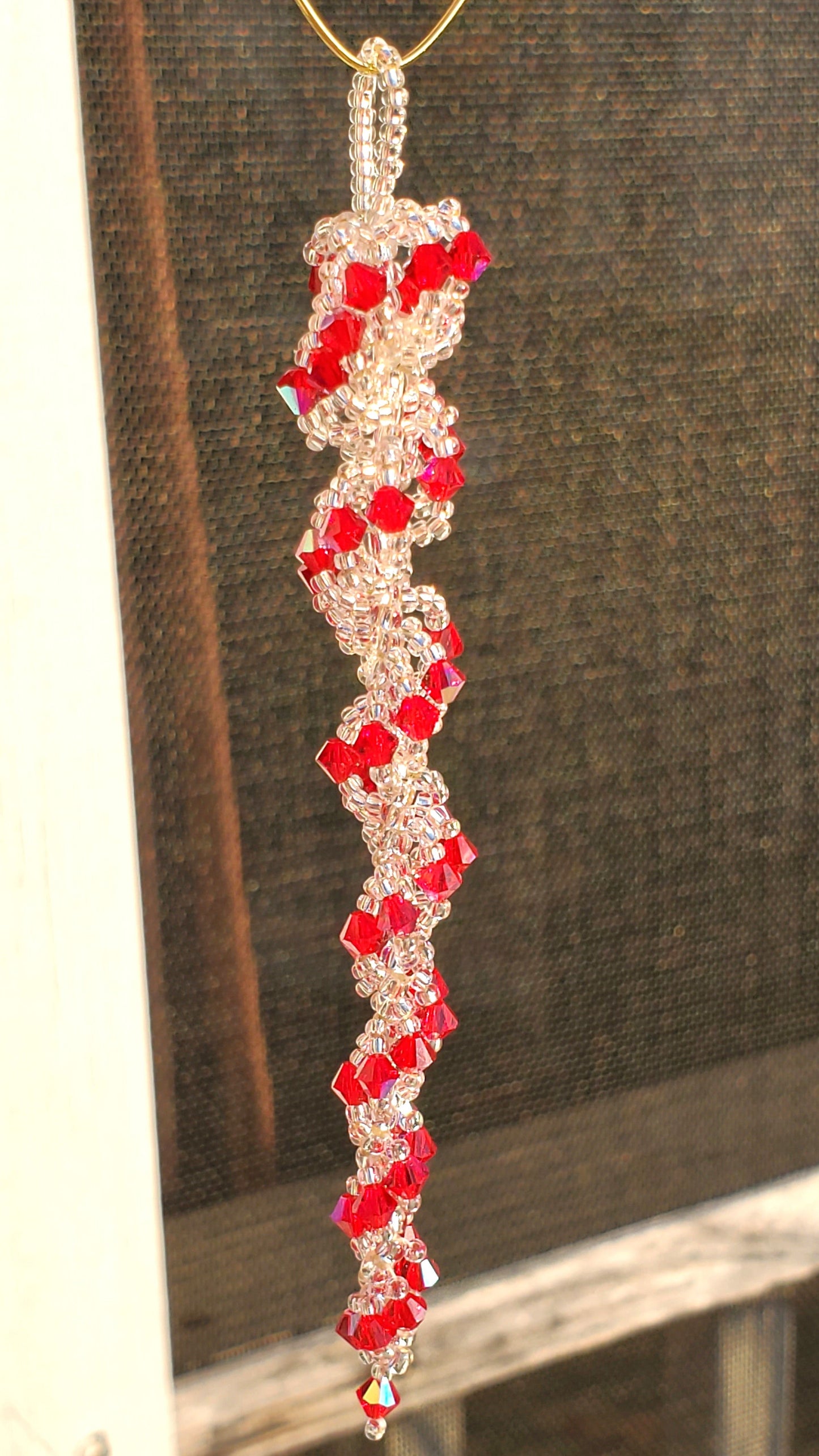 Christmas Tree, Crystal Icicle Ornament, Christmas Crystal Icicle, Tree Beaded Ornaments, Spiral Tree Ornament