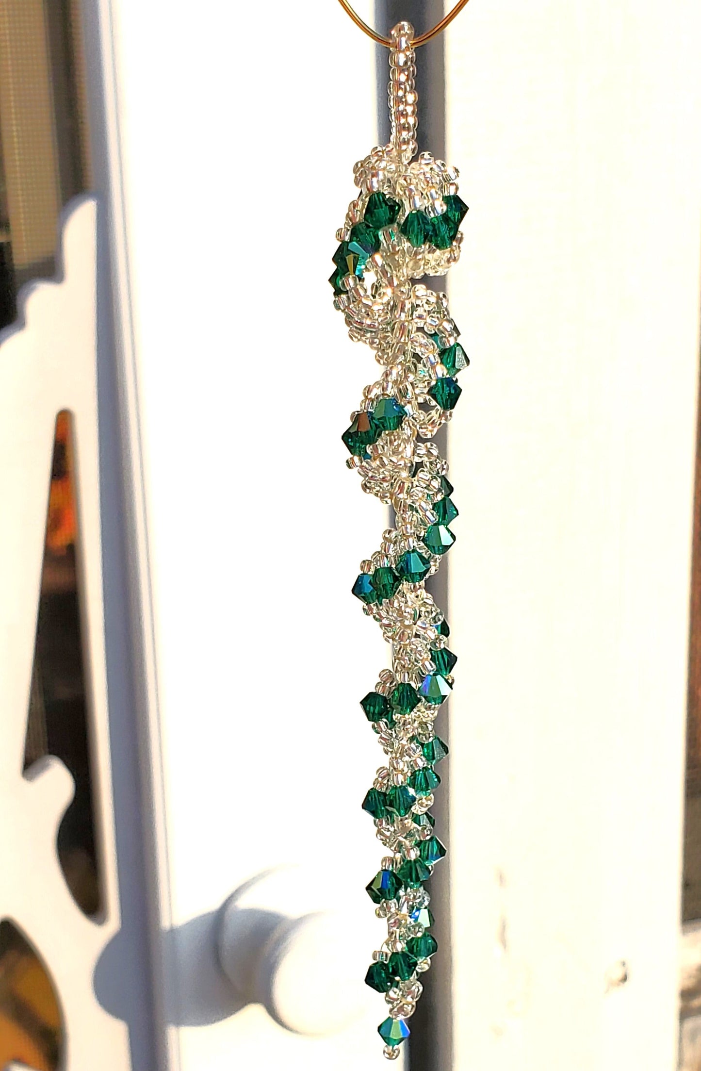 Christmas Tree, Crystal Icicle Ornament, Christmas Crystal Icicle, Tree Beaded Ornaments, Spiral Tree Ornament