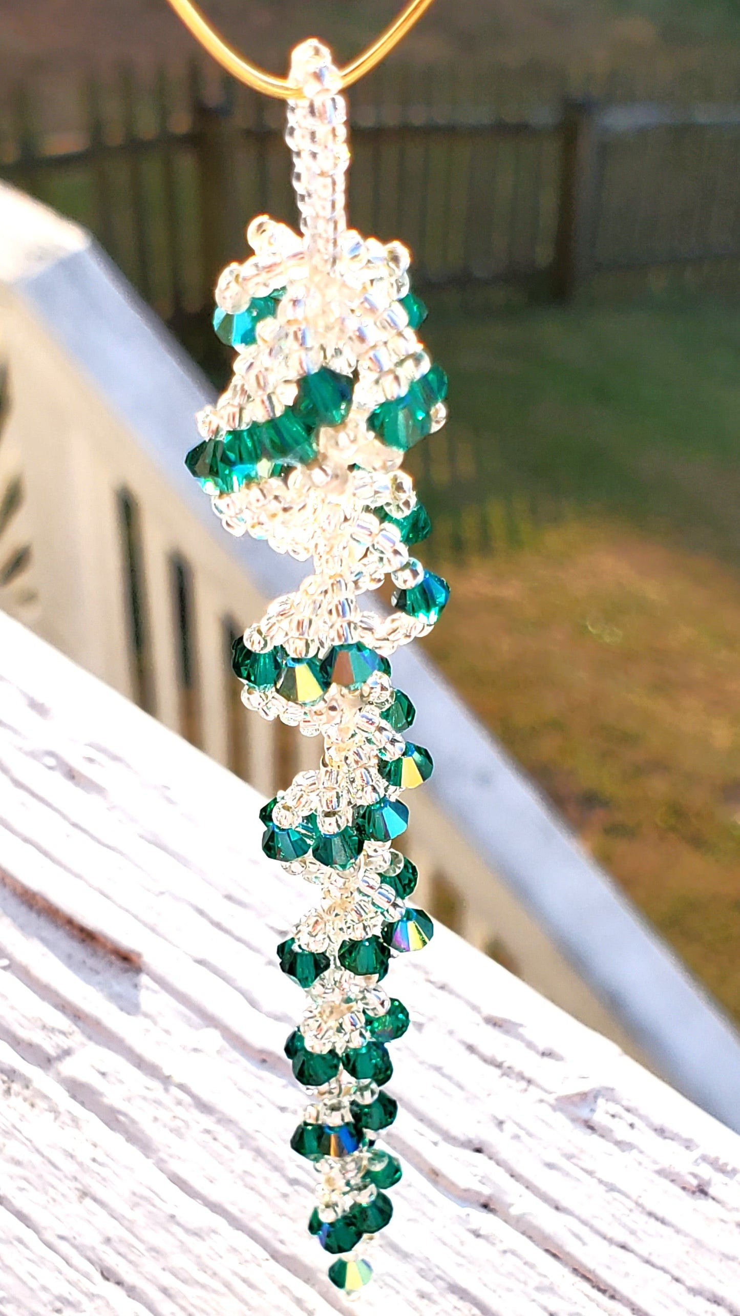 Christmas Tree, Crystal Icicle Ornament, Christmas Crystal Icicle, Tree Beaded Ornaments, Spiral Tree Ornament