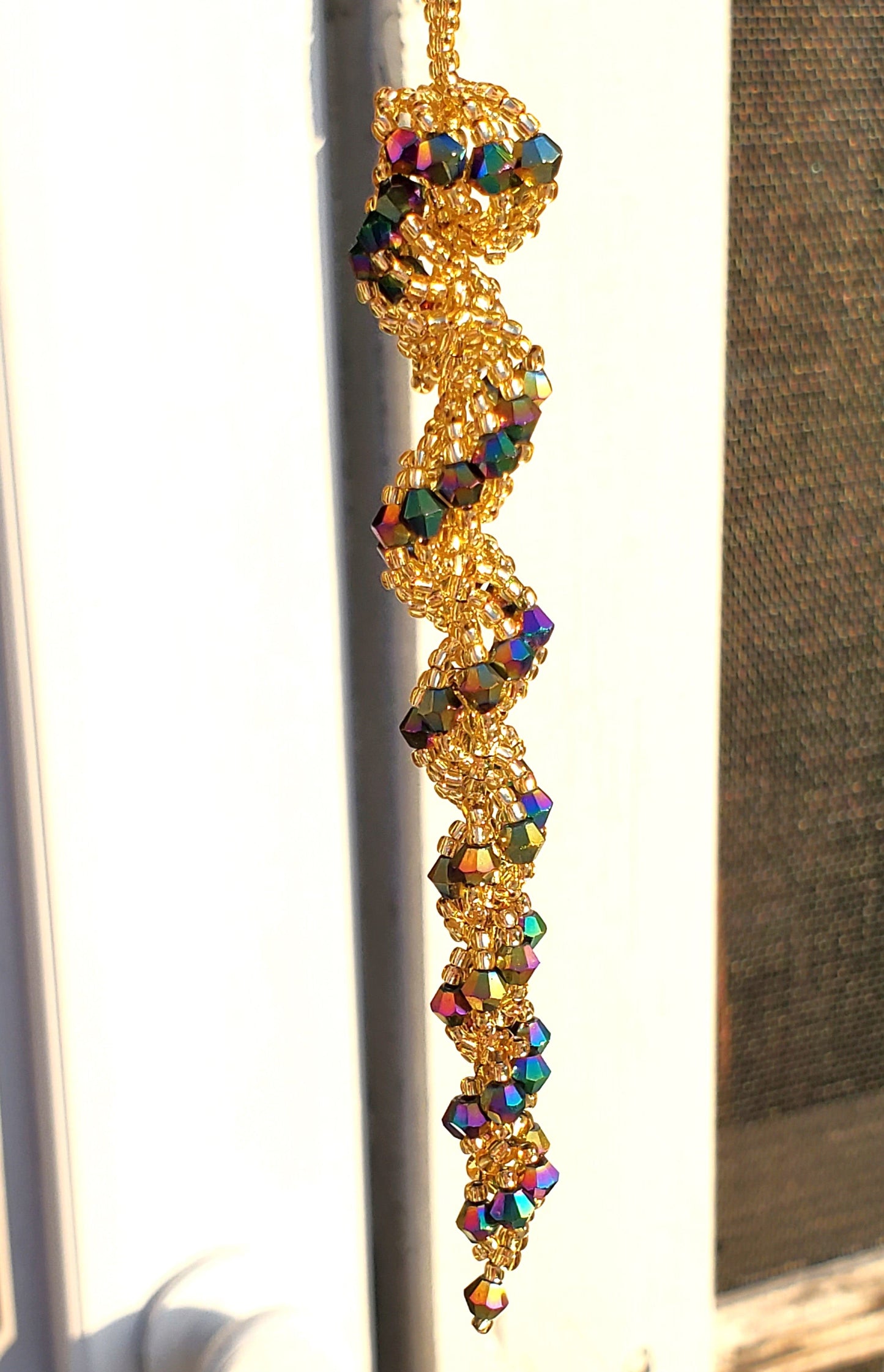 Christmas Tree, Crystal Icicle Ornament, Christmas Crystal Icicle, Tree Beaded Ornaments, Spiral Tree Ornament