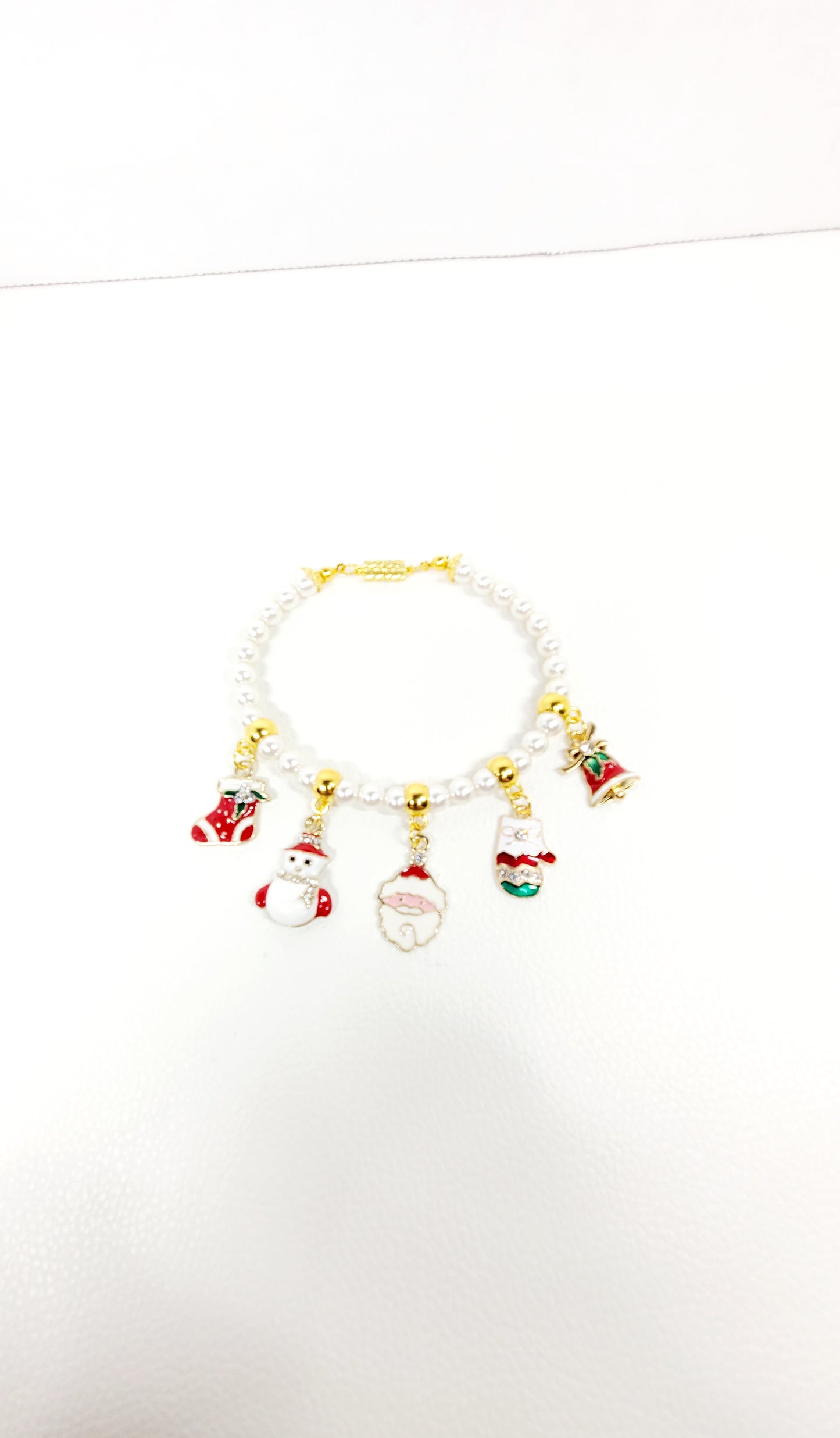 Christmas Pearl & Charm Bracelet