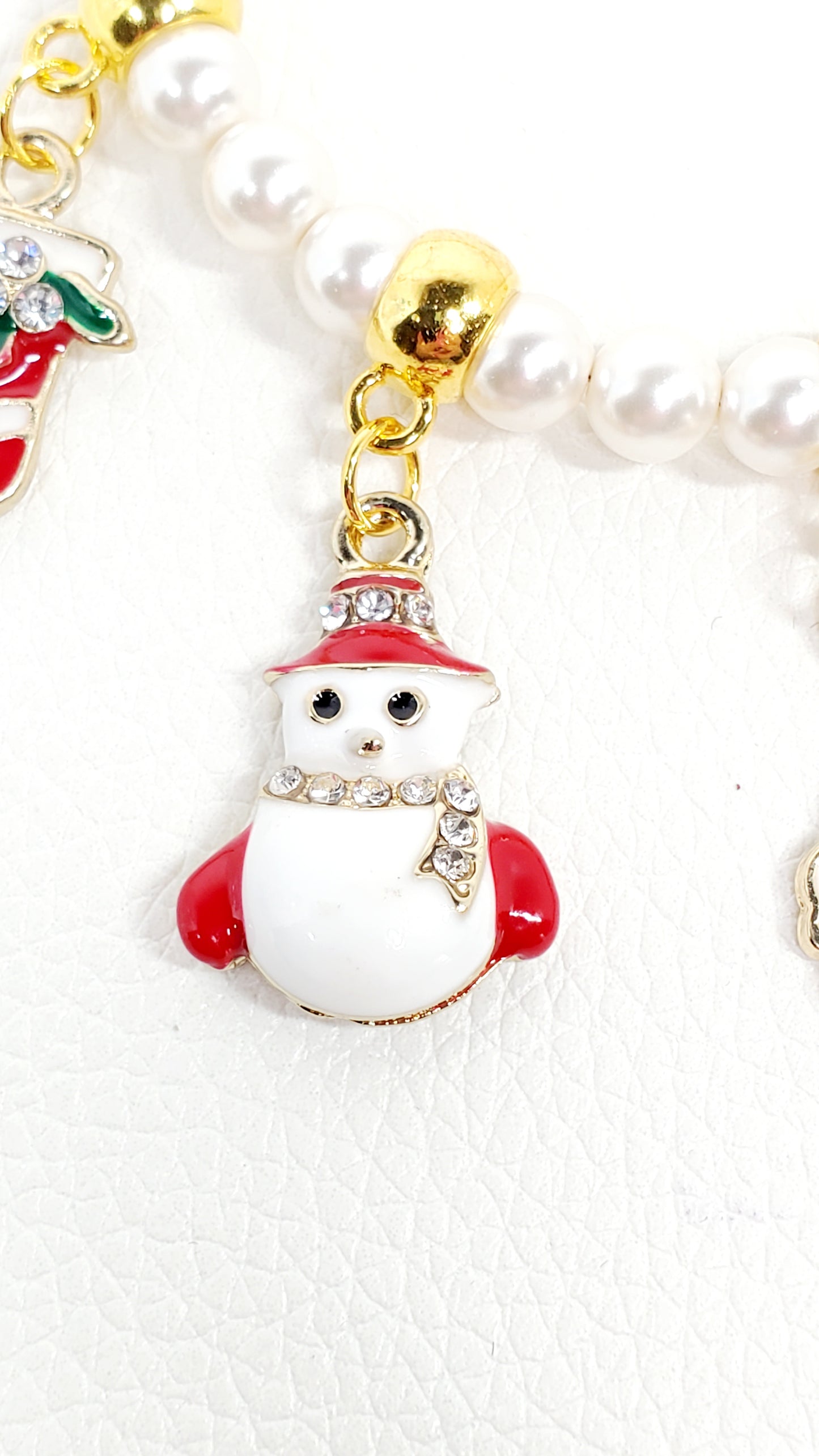 Christmas Pearl & Charm Bracelet