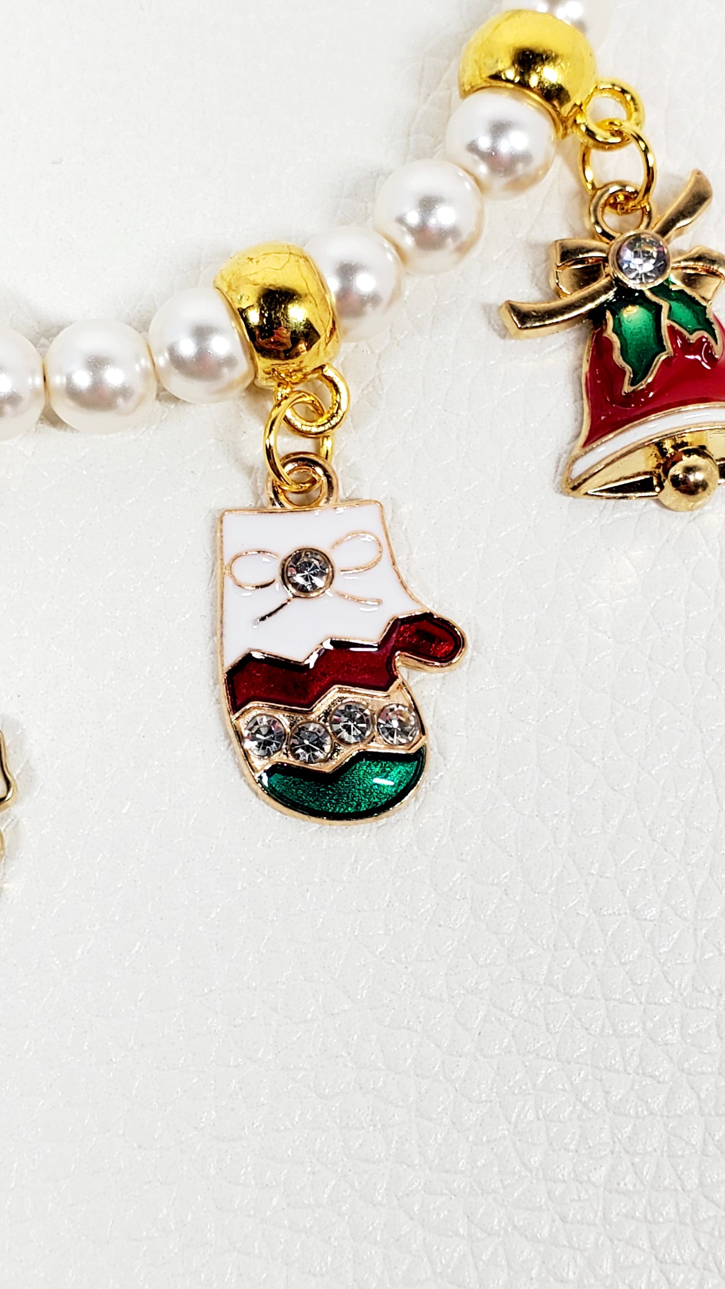 Christmas Pearl & Charm Bracelet