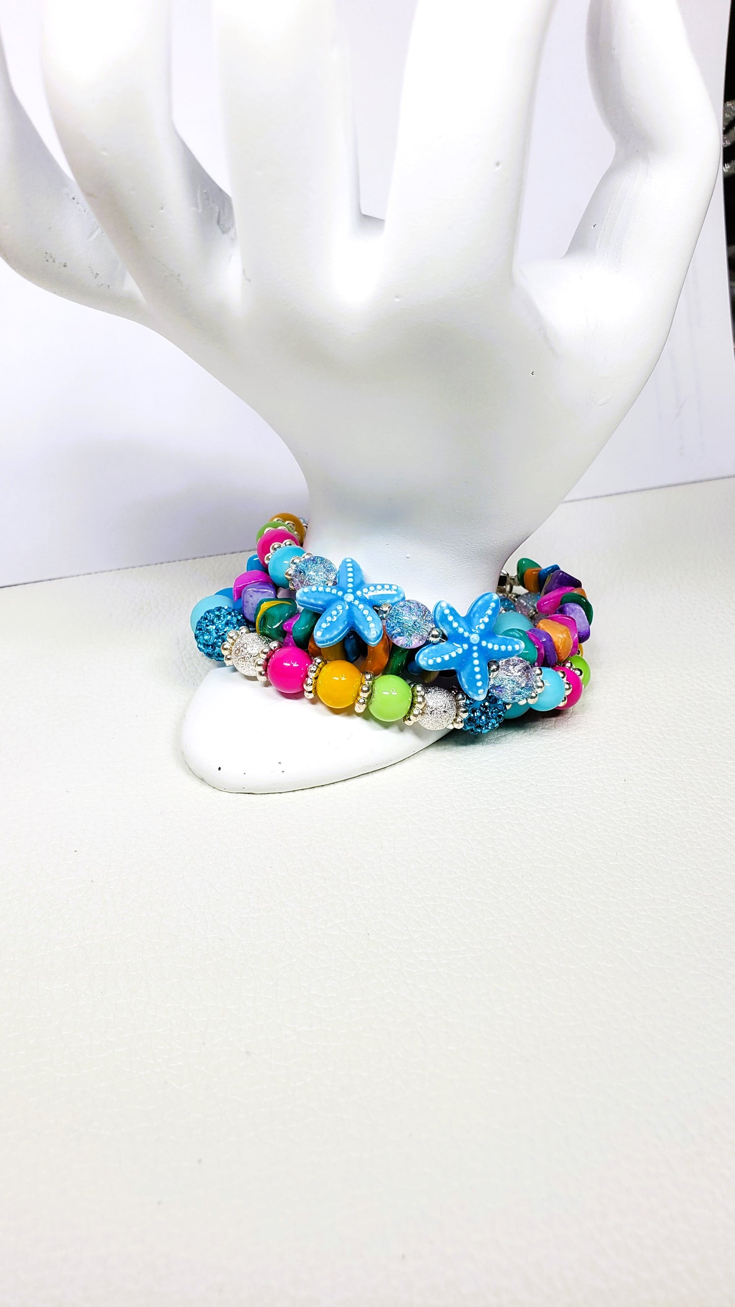 Tropical Starfish Paradise Bracelet – Colorful Beach-Inspired Beaded Jewelry
