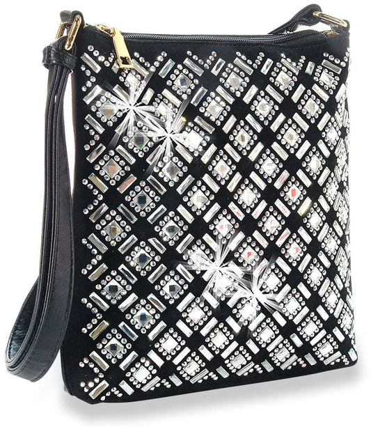 Dazzling Stone Crossbody Sling Handbag