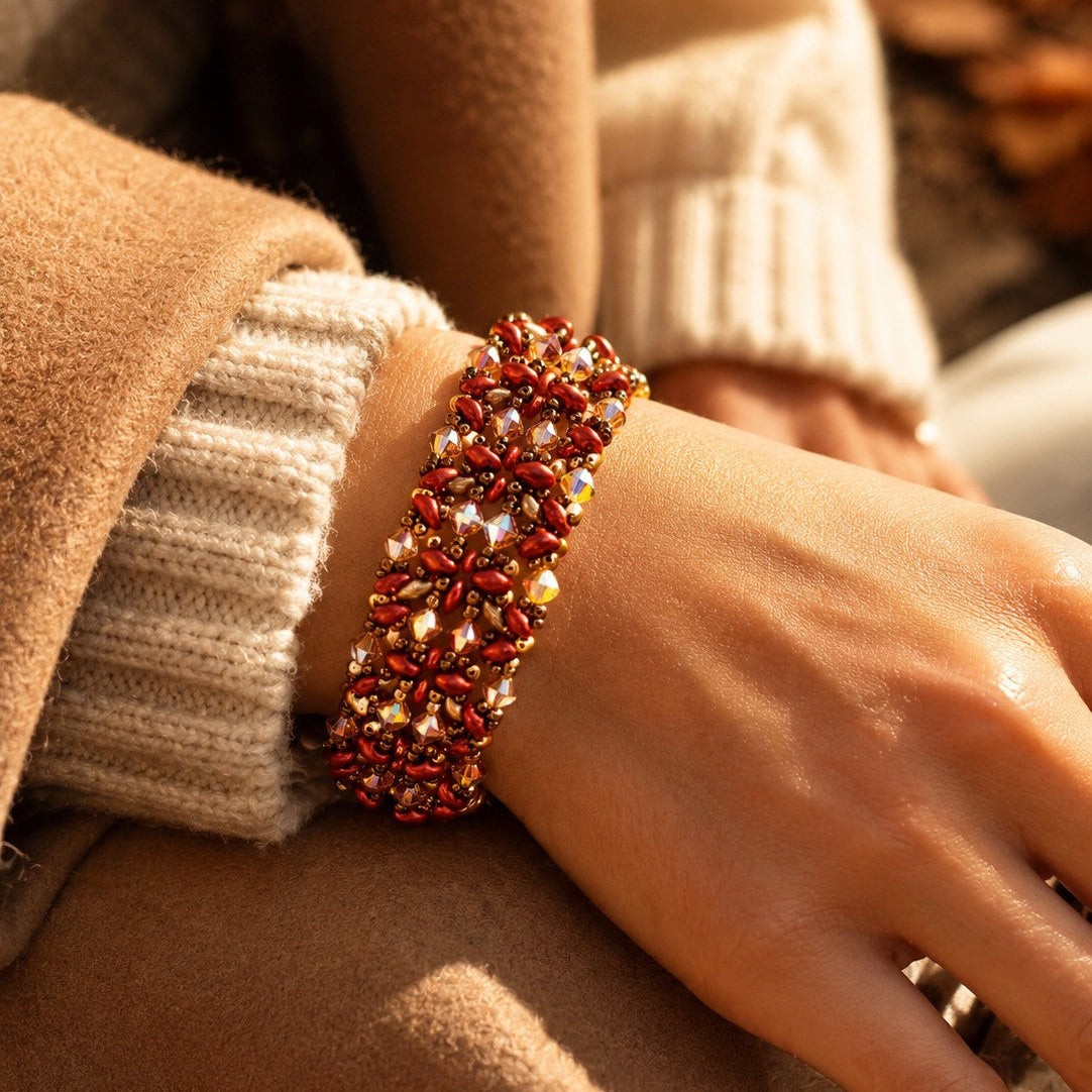 Red Gold Beaded Bracelet