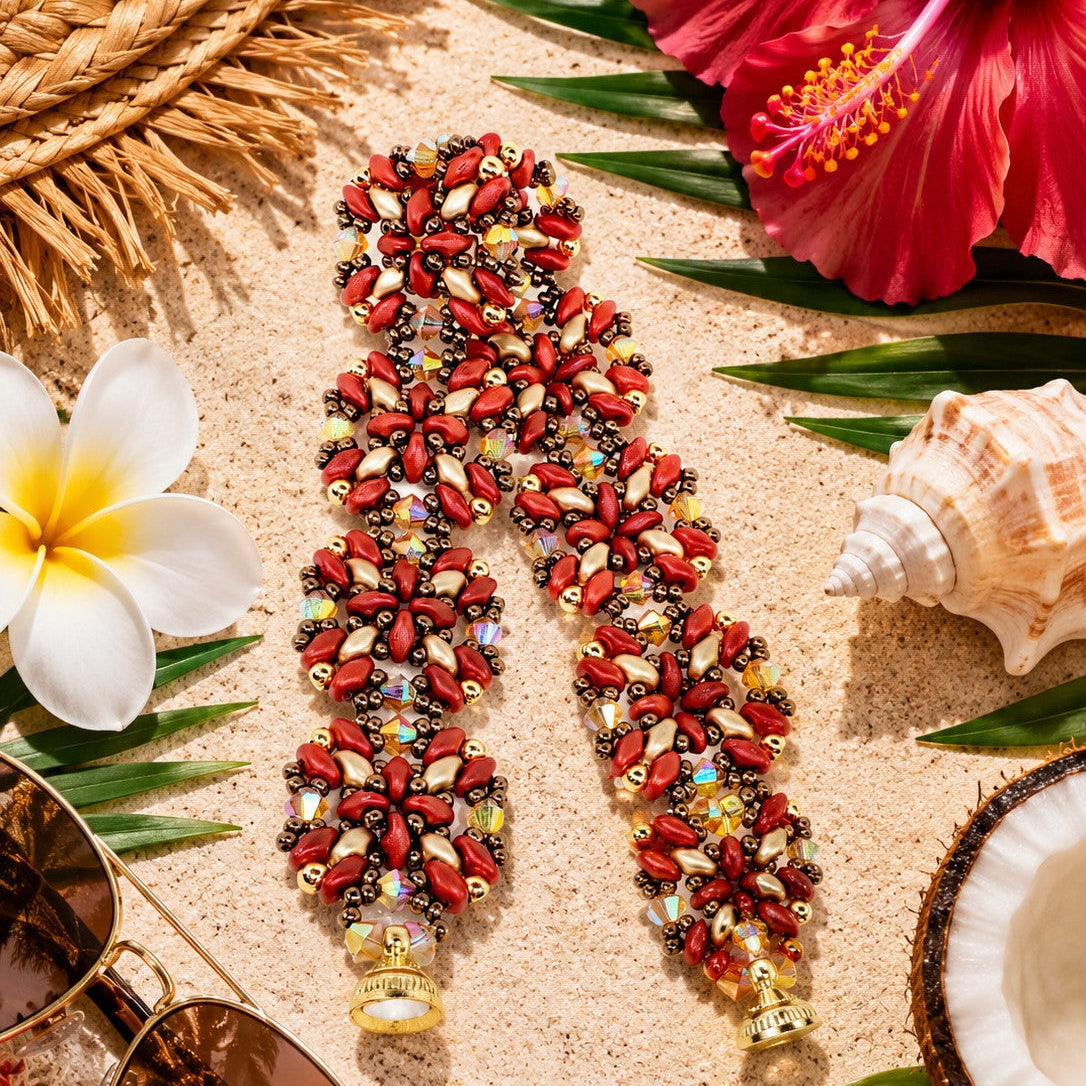 Red Gold Beaded Bracelet