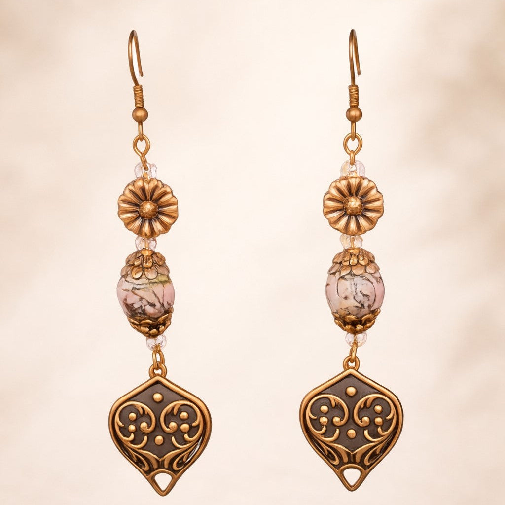Boho Heart Dangle Earrings