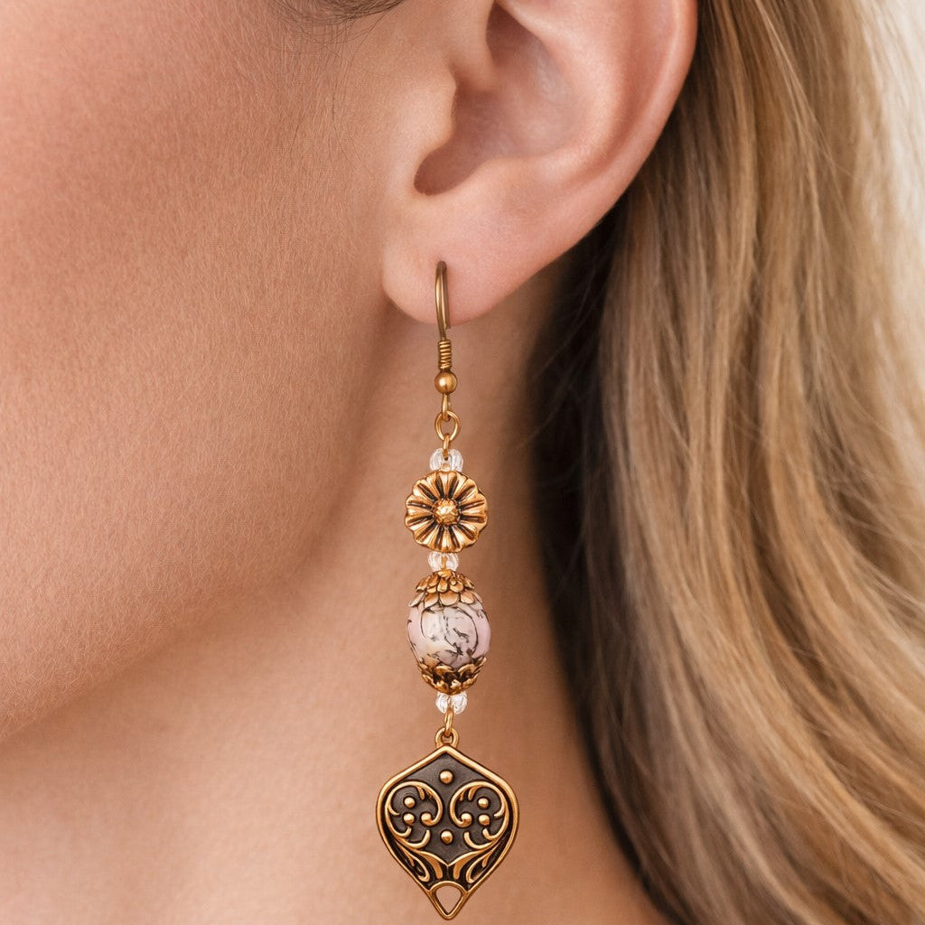 Boho Heart Dangle Earrings