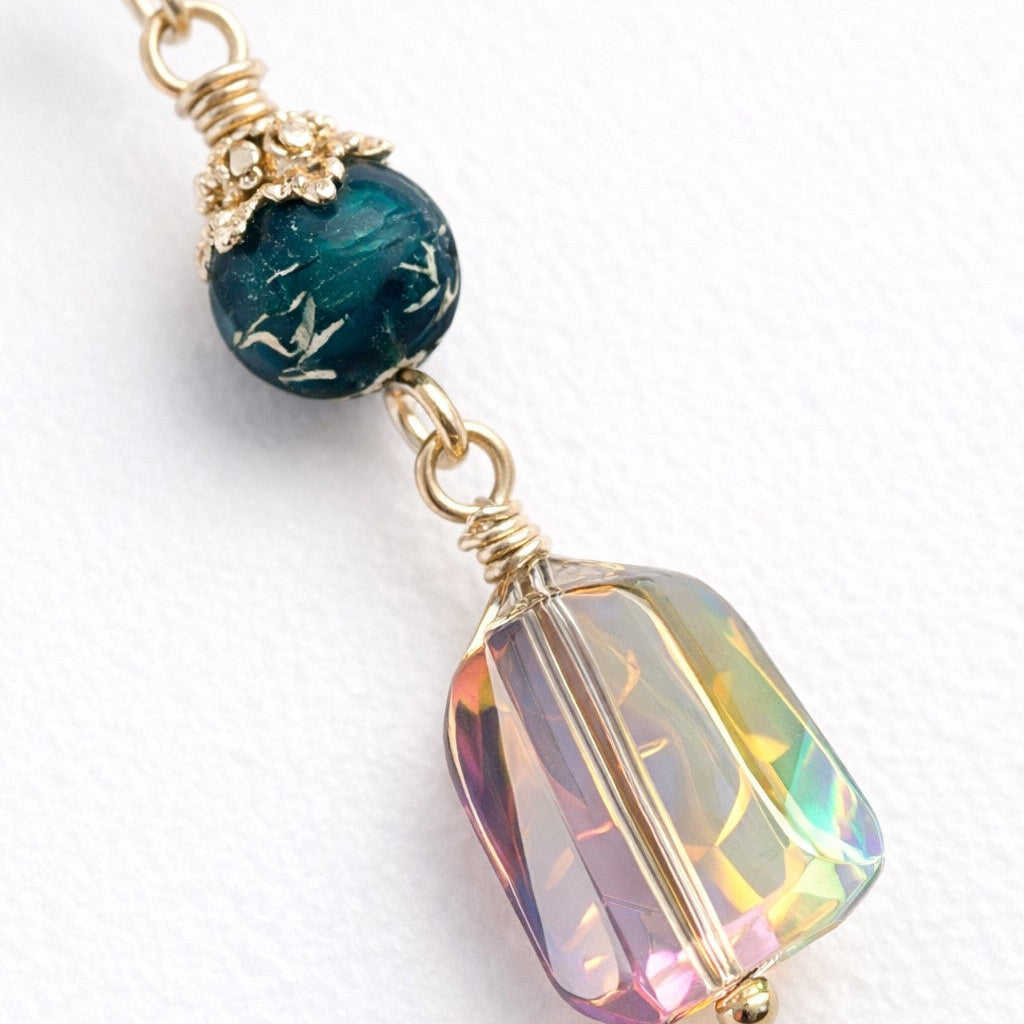 Iridescent Crystal Dangle Earrings