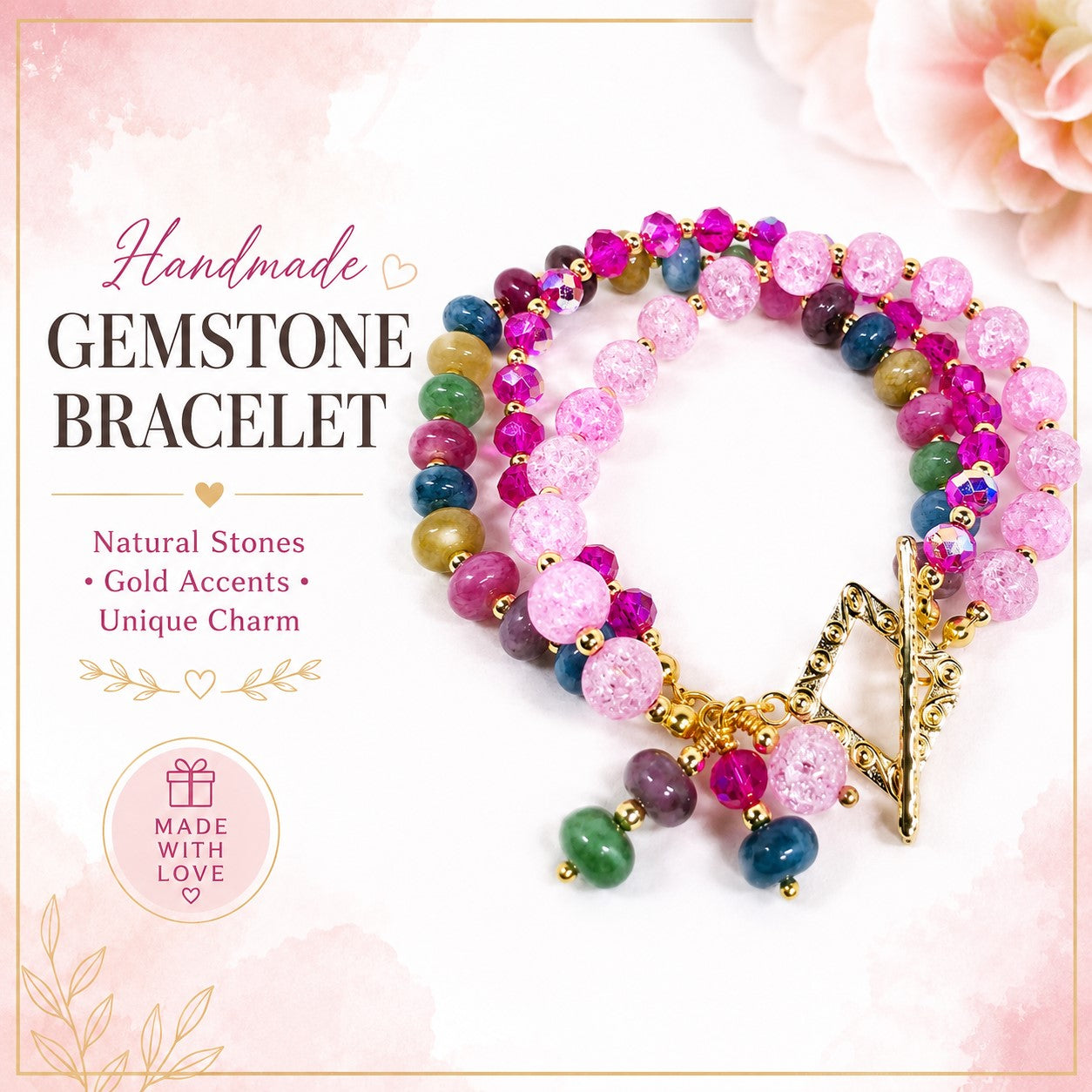 Handmade Jade Gemstone Wrap Bracelet