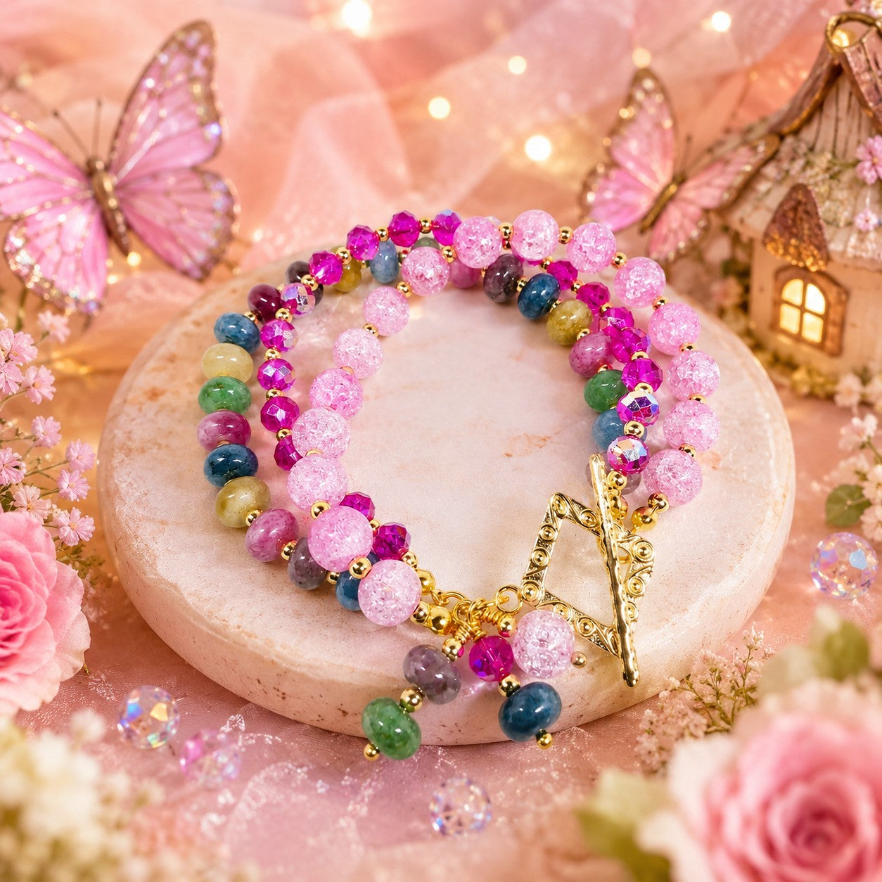 Handmade Jade Gemstone Wrap Bracelet