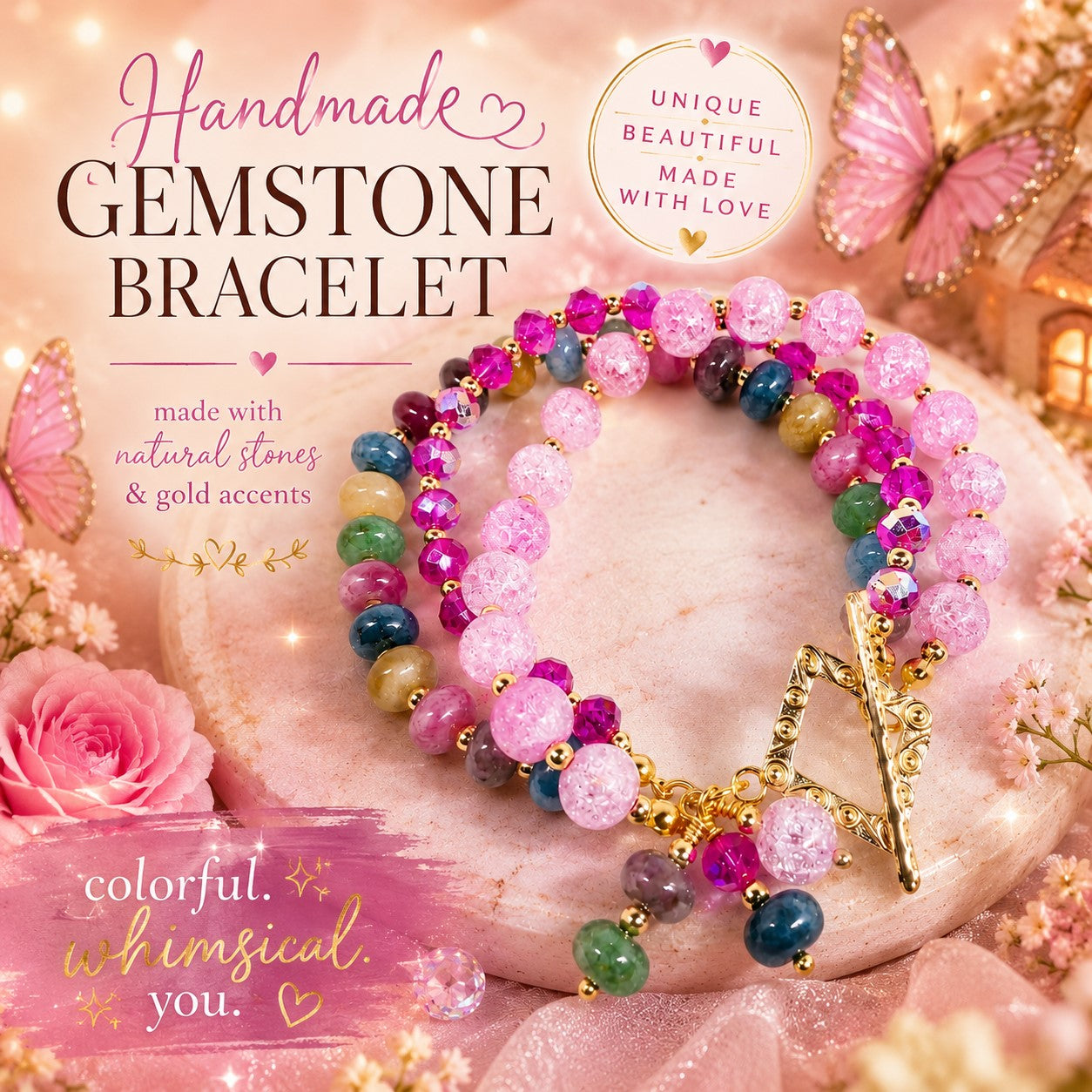 Handmade Jade Gemstone Wrap Bracelet
