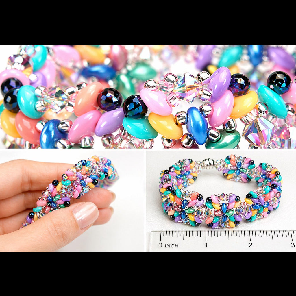 Pastel Colors Beaded Bracelet Handmade Spring Bracelet