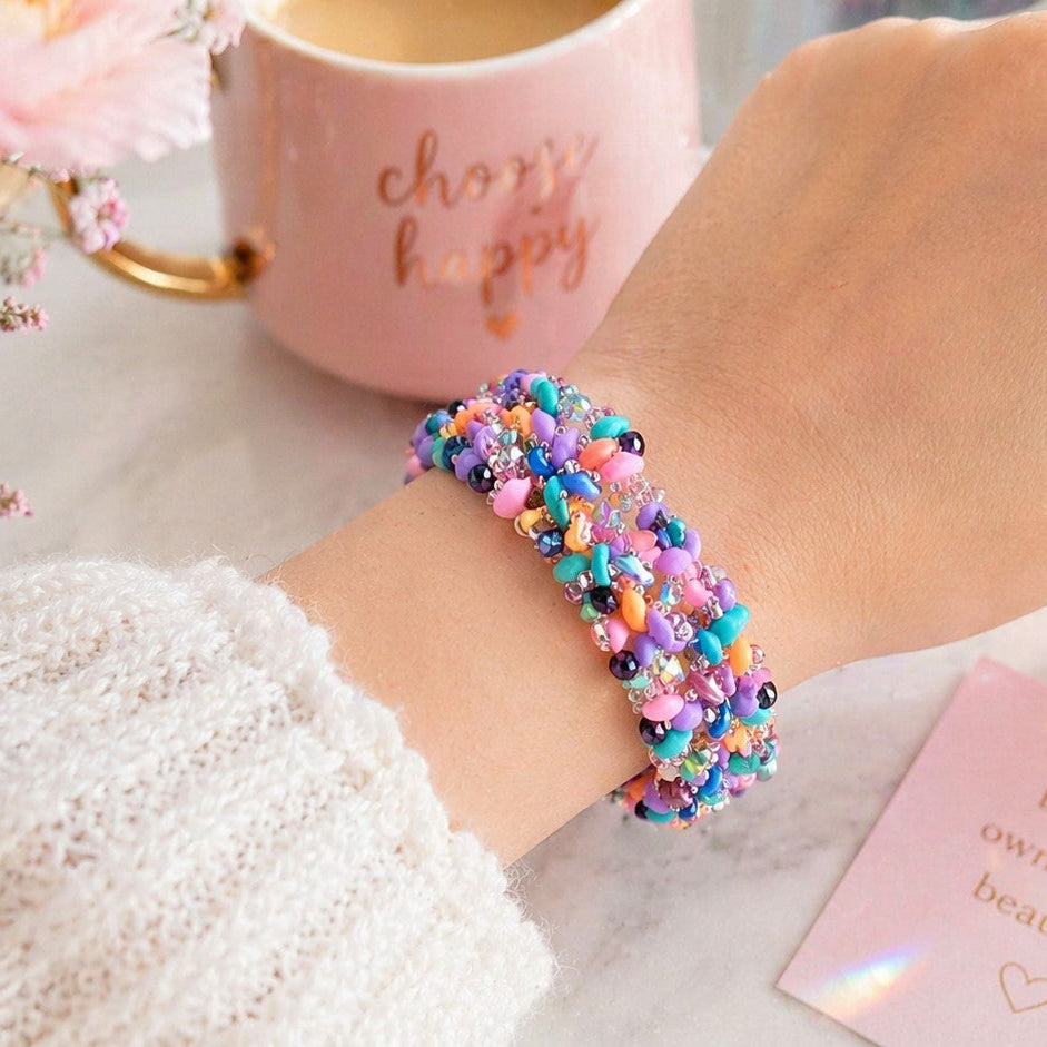 Pastel Colors Beaded Bracelet Handmade Spring Bracelet