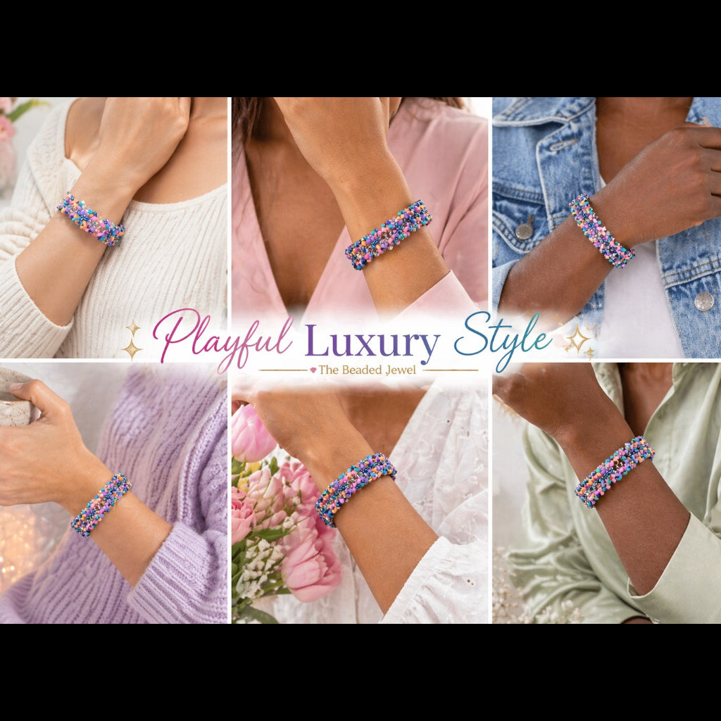 Pastel Colors Beaded Bracelet Handmade Spring Bracelet