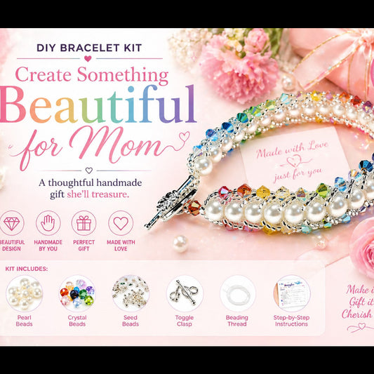 Flat Spiral Bracelet Kit, Multi Rainbow Crystal and Glass Pearl Beaded Bracelet Kit, Beaded Bracelet Beadweaving Kit, Bracelet Making Kit