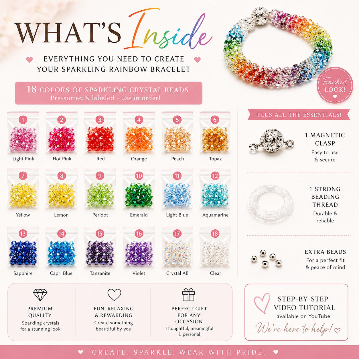 Bracelet Making Kit, Beaded Tube Bracelet Beadweaving Kit, Beaded Bracelet Kit, Jewelry Making Kit, Beading Kit, Bead Kit Bracelet Rainbow