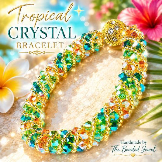 Tropical Citrus Punch Crystal Bracelet Preciosa Crystal Russian Spiral Bracelet