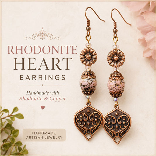 Boho Heart Dangle Earrings