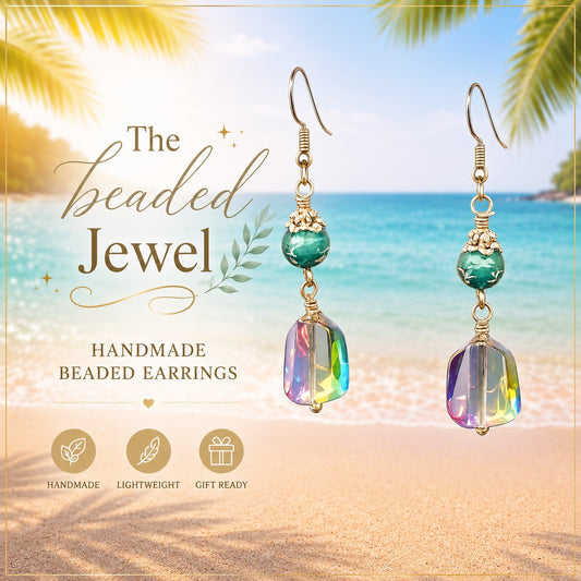 Iridescent Crystal Dangle Earrings