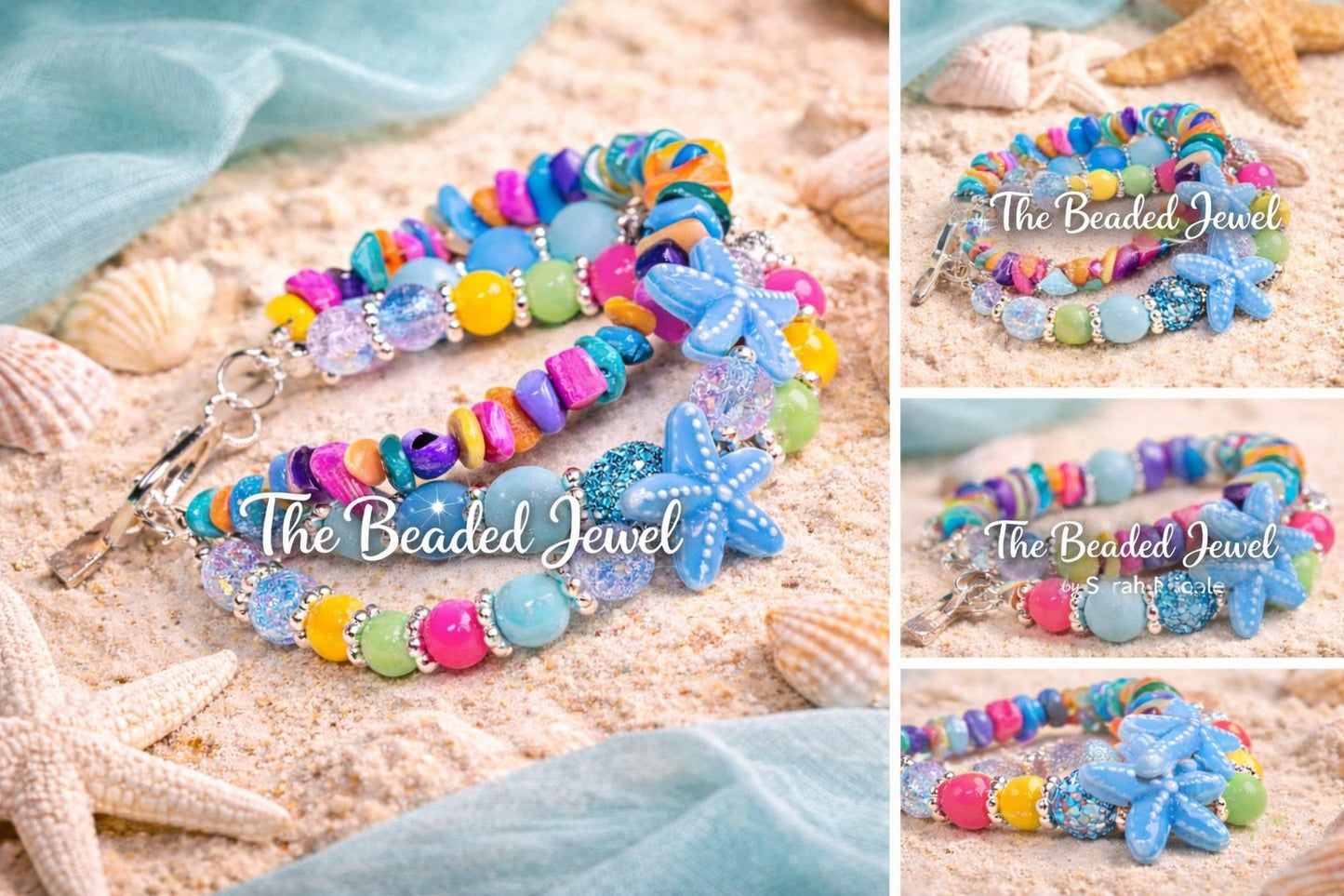 Tropical Starfish Paradise Bracelet – Colorful Beach-Inspired Beaded Jewelry