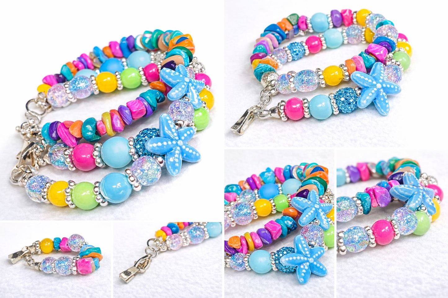 Tropical Starfish Paradise Bracelet – Colorful Beach-Inspired Beaded Jewelry