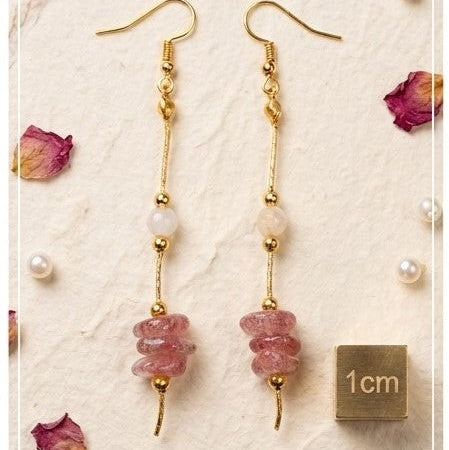 Strawberry Quartz Jewelry Necklace Set