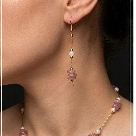 Strawberry Quartz Jewelry Necklace Set
