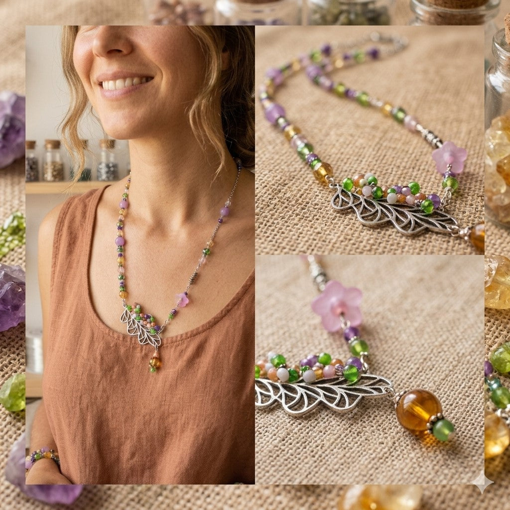 Sodalite and Agate Gemstone Necklace