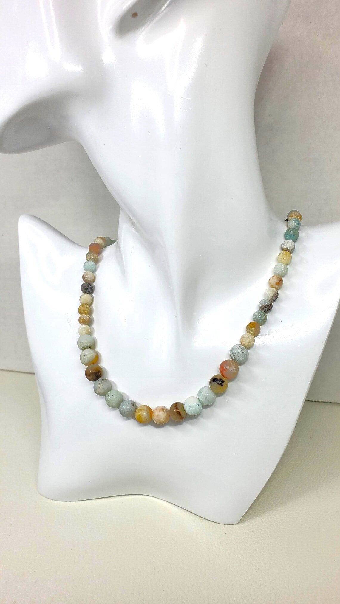 Sodalite and Agate Gemstone Necklace