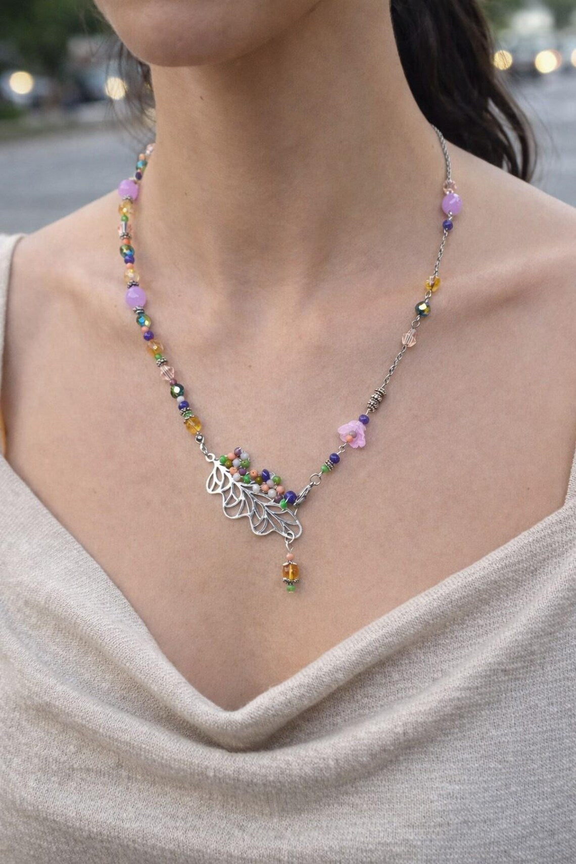 Sodalite and Agate Gemstone Necklace