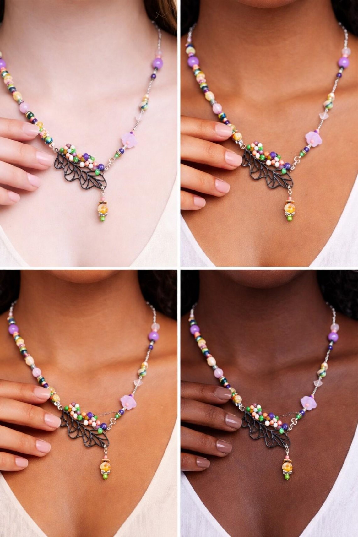 Sodalite and Agate Gemstone Necklace