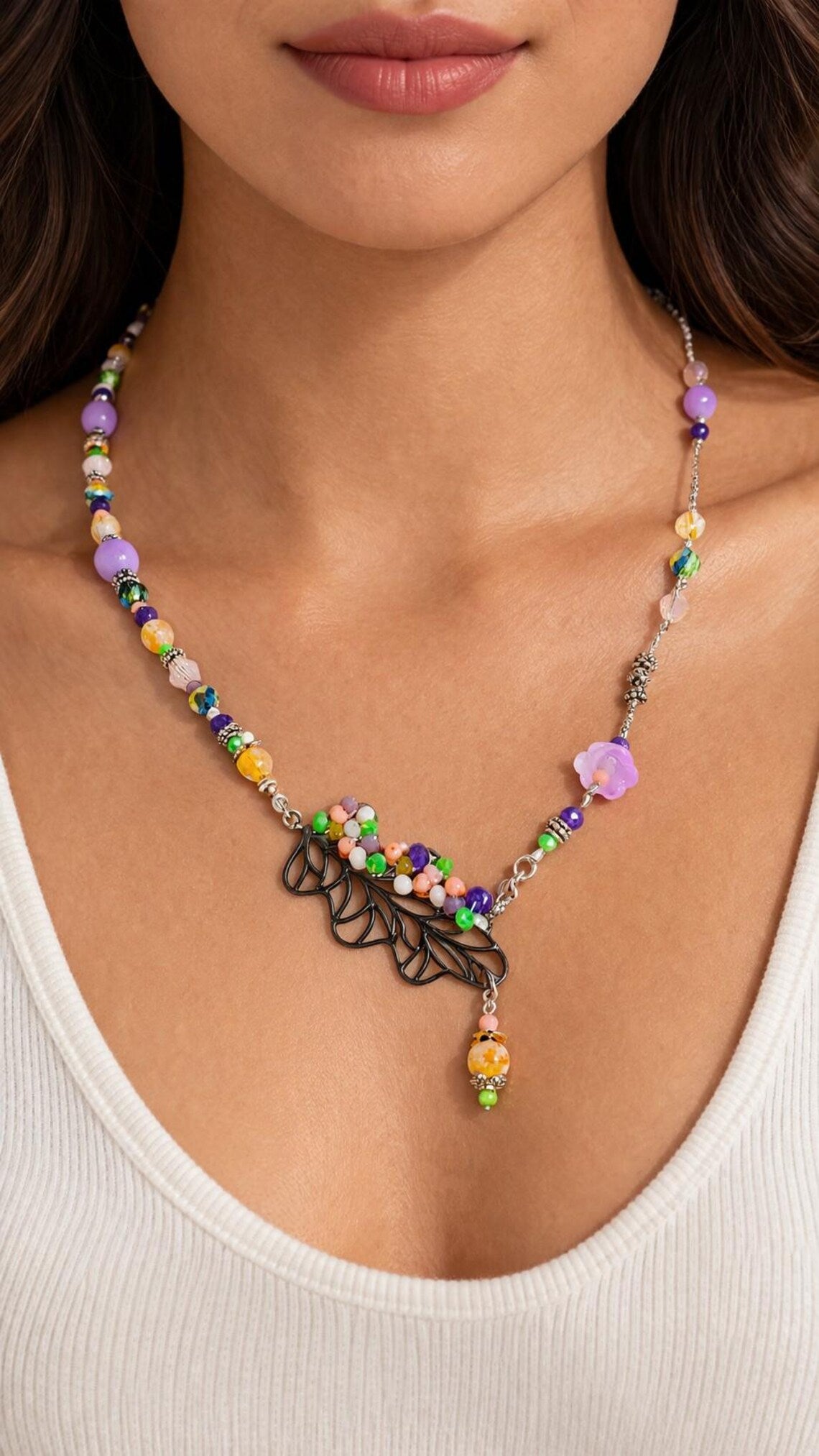 Sodalite and Agate Gemstone Necklace
