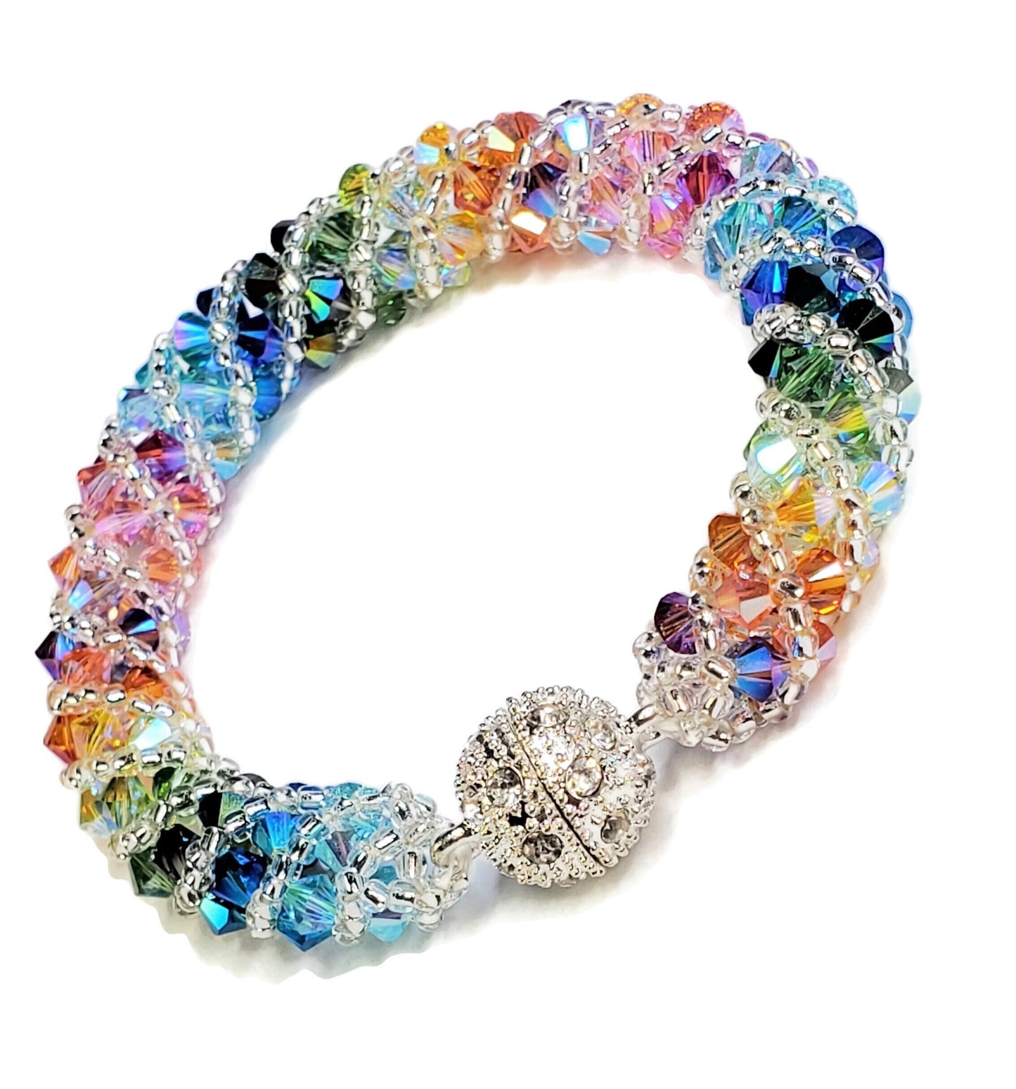 Bracelet Making Kit, Beaded Tube Bracelet Beadweaving Kit, Beaded Bracelet Kit, Jewelry Making Kit, Beading Kit, Bead Kit Bracelet Rainbow