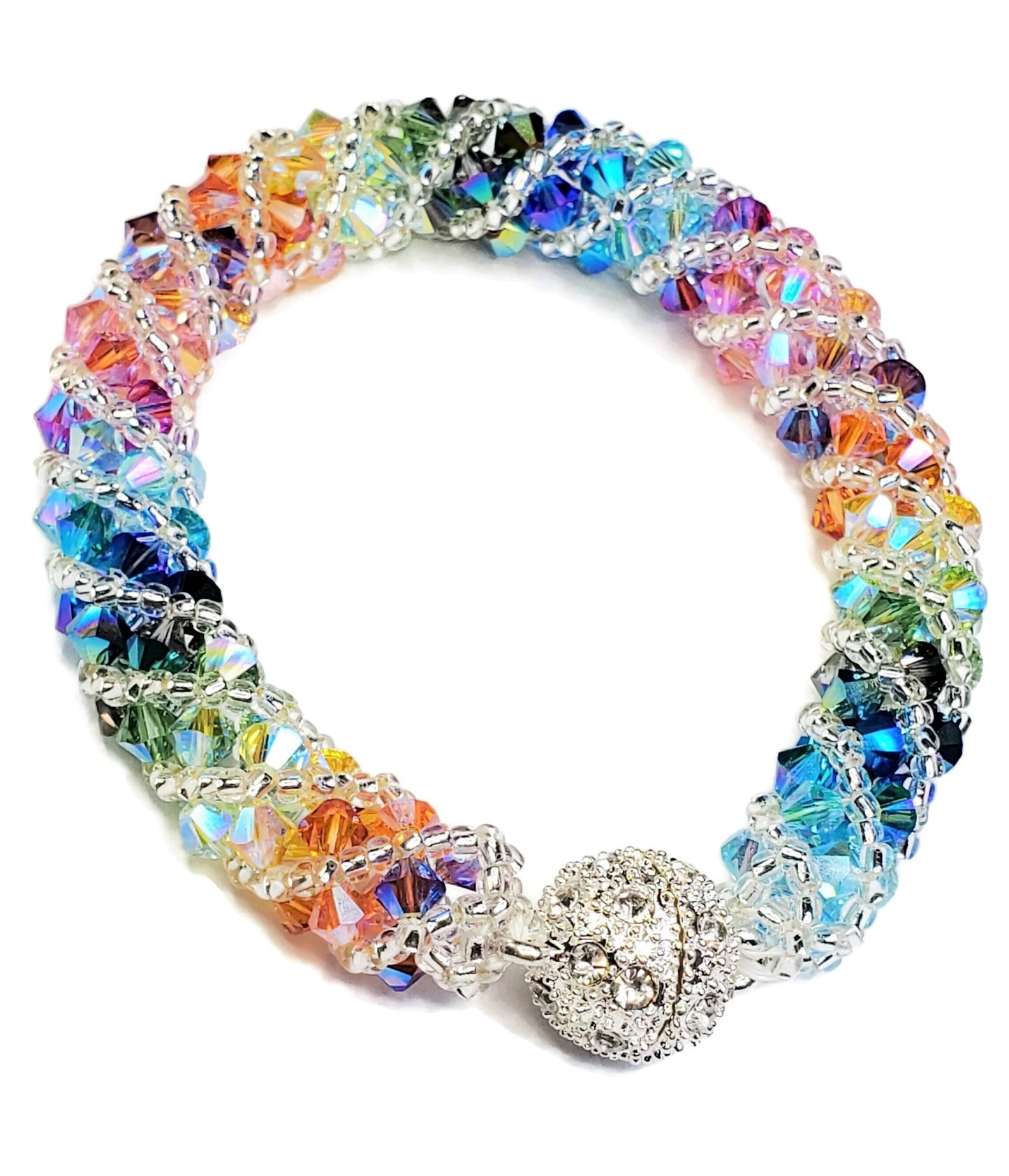 Bracelet Making Kit, Beaded Tube Bracelet Beadweaving Kit, Beaded Bracelet Kit, Jewelry Making Kit, Beading Kit, Bead Kit Bracelet Rainbow