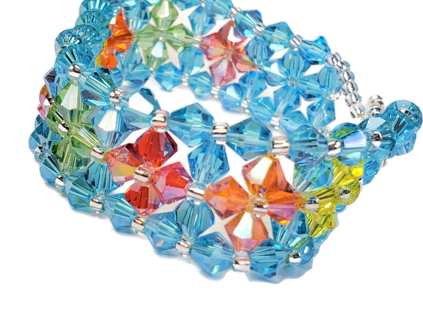 Crystal Bracelet Blue Crystal Bracelet Blazing Bicones Preciosa Crystal Bracelet Blue Multi Color Add a pop of color to your outfit