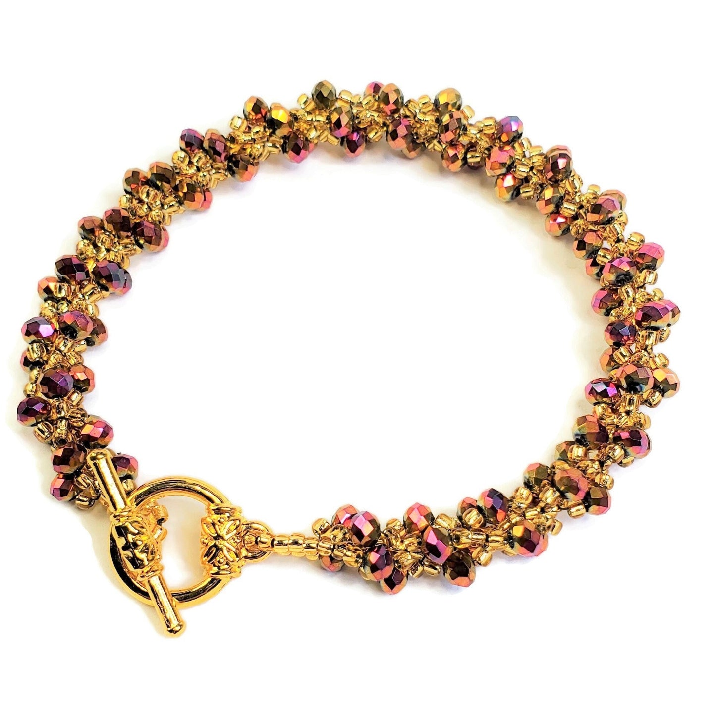 Crystal Bracelet Crystal Fall Color Beaded Spiral Bracelet Fall Colors Bracelet Handmade Jewelry Spiral Beaded Bracelet Jewelry Trend